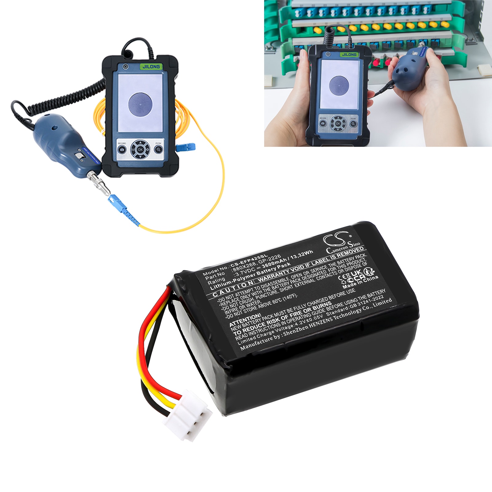 Batteri for test, undersøkelse, utstyr for EXFO FIP-425B, FIP-435B