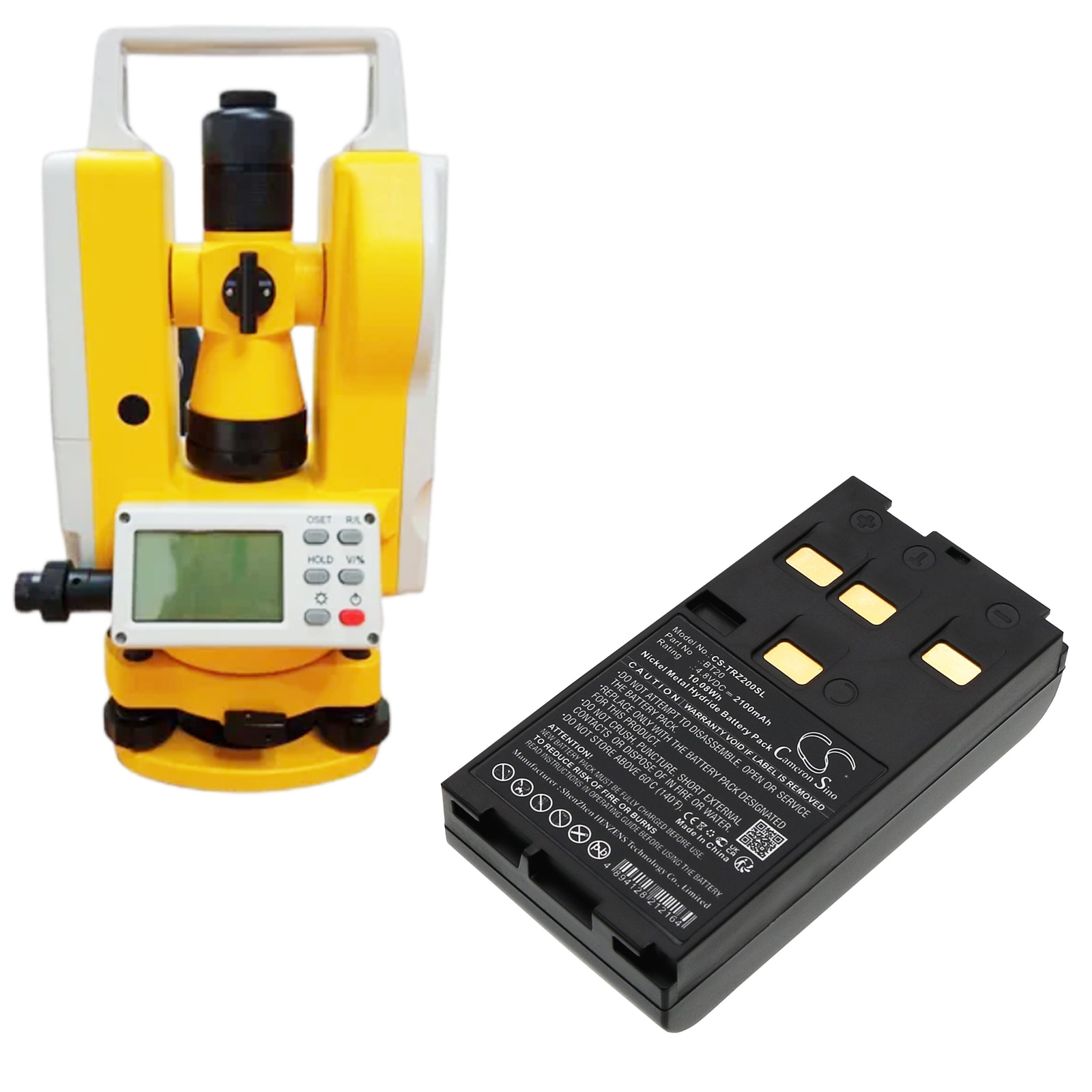 Batteri for test, undersøkelse, utstyr for Hi-Target DT02, DT02 Totalstasjon, DT02L etc.