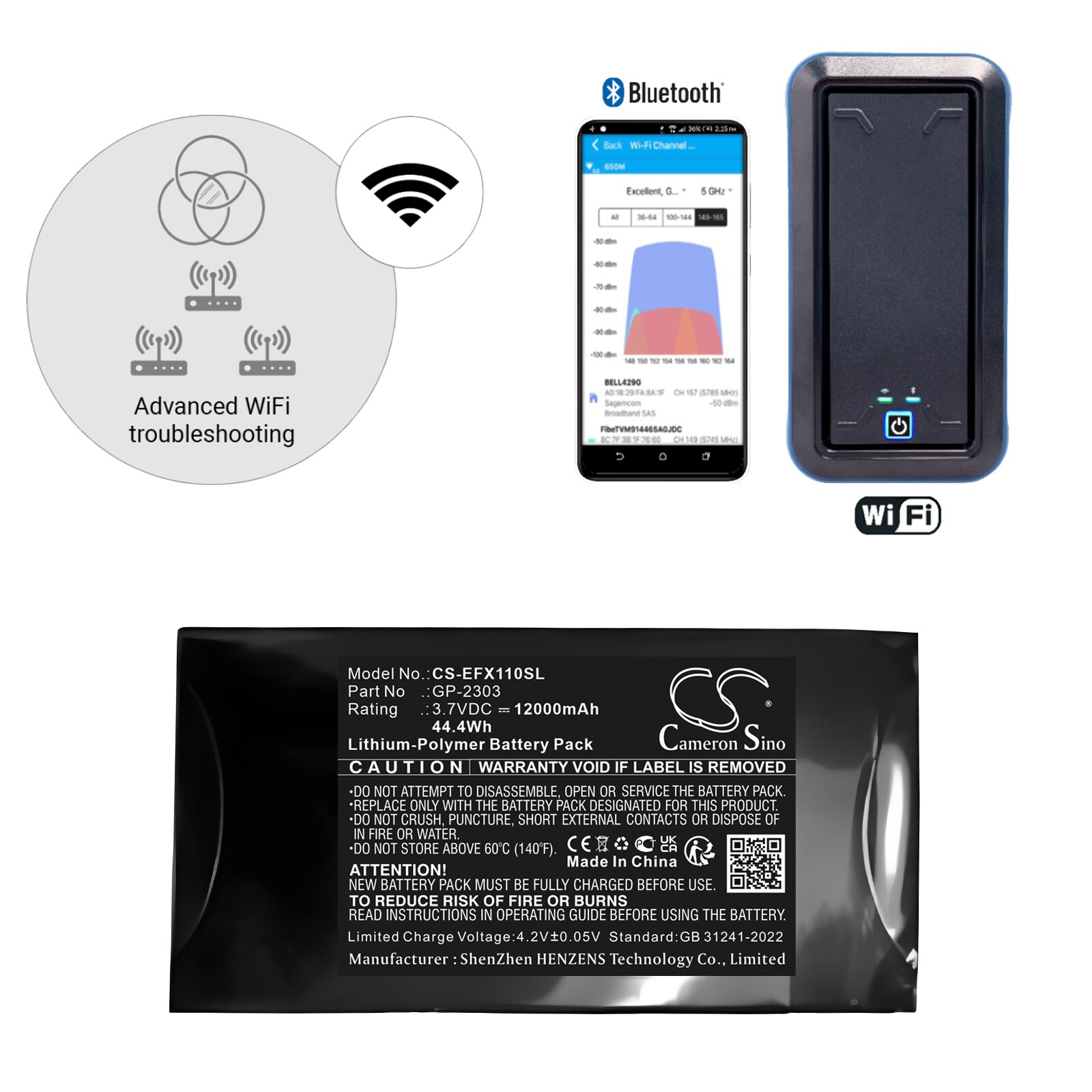 Batteri for test, undersøkelse, Utstyr for EXFO EX10 10G Ethernet Tester
