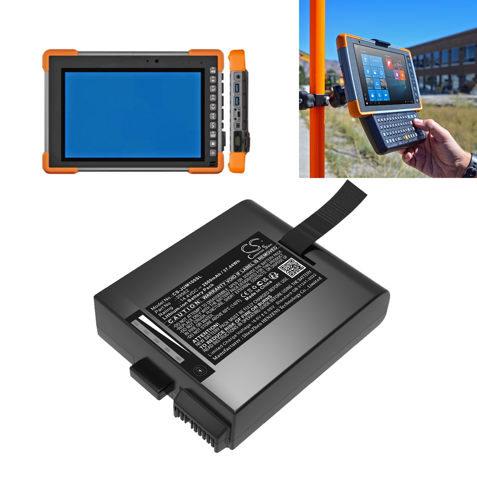 Batteri for test, undersøkelse, utstyr for Juniper Mesa Pro, Mesa Pro 10"