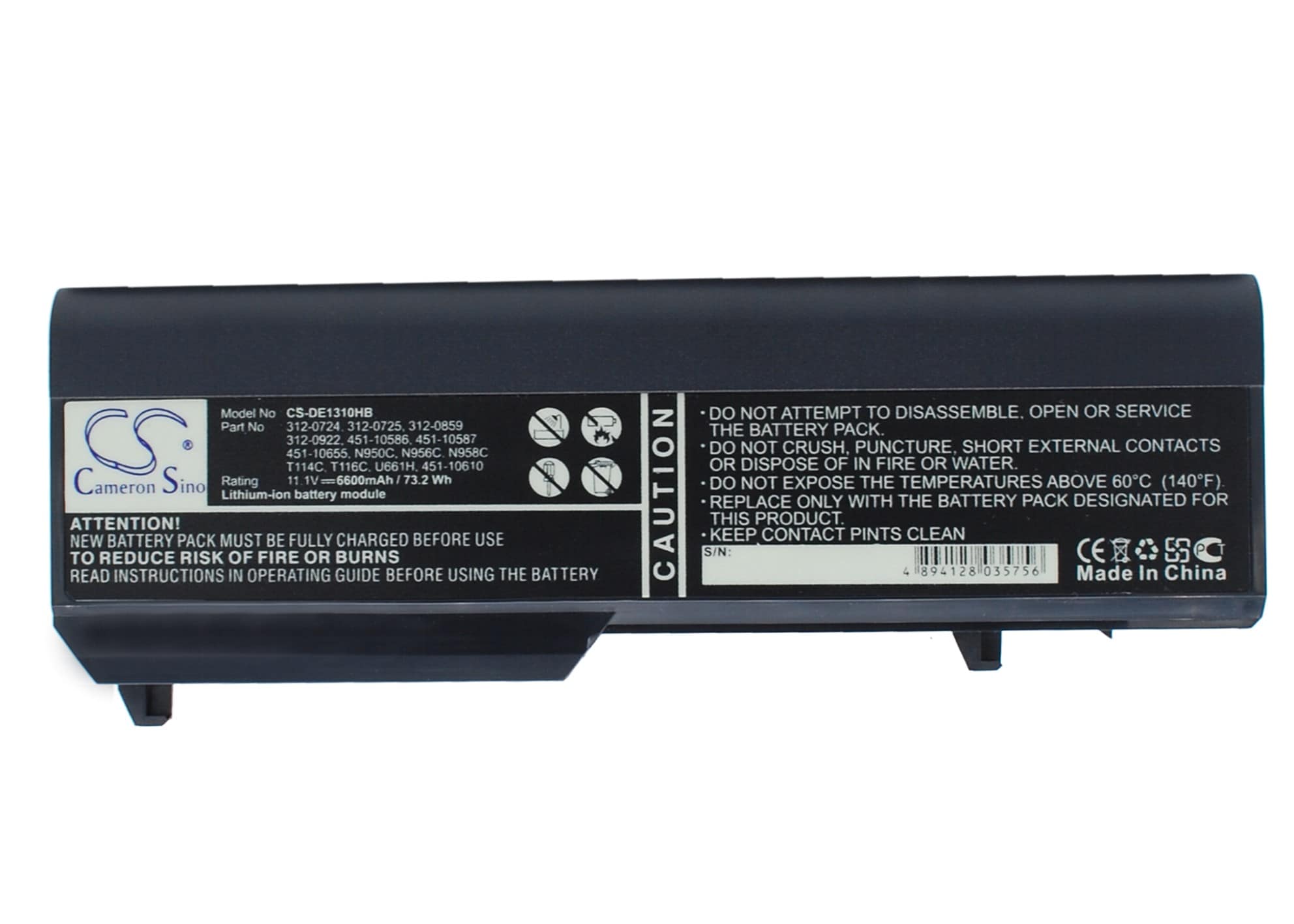 Batteri til bærbar PC for DELL Vostro 1310, Vostro 1510, Vostro 2510 og andre.