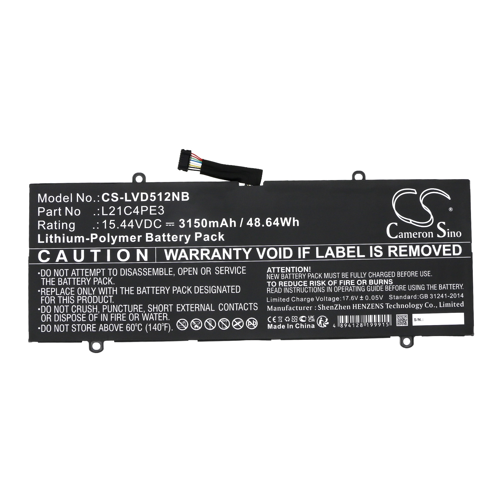 Batteri til bærbar PC for Lenovo IdeaPad Duet 5 12IRU8 83B3001HPH og andre.