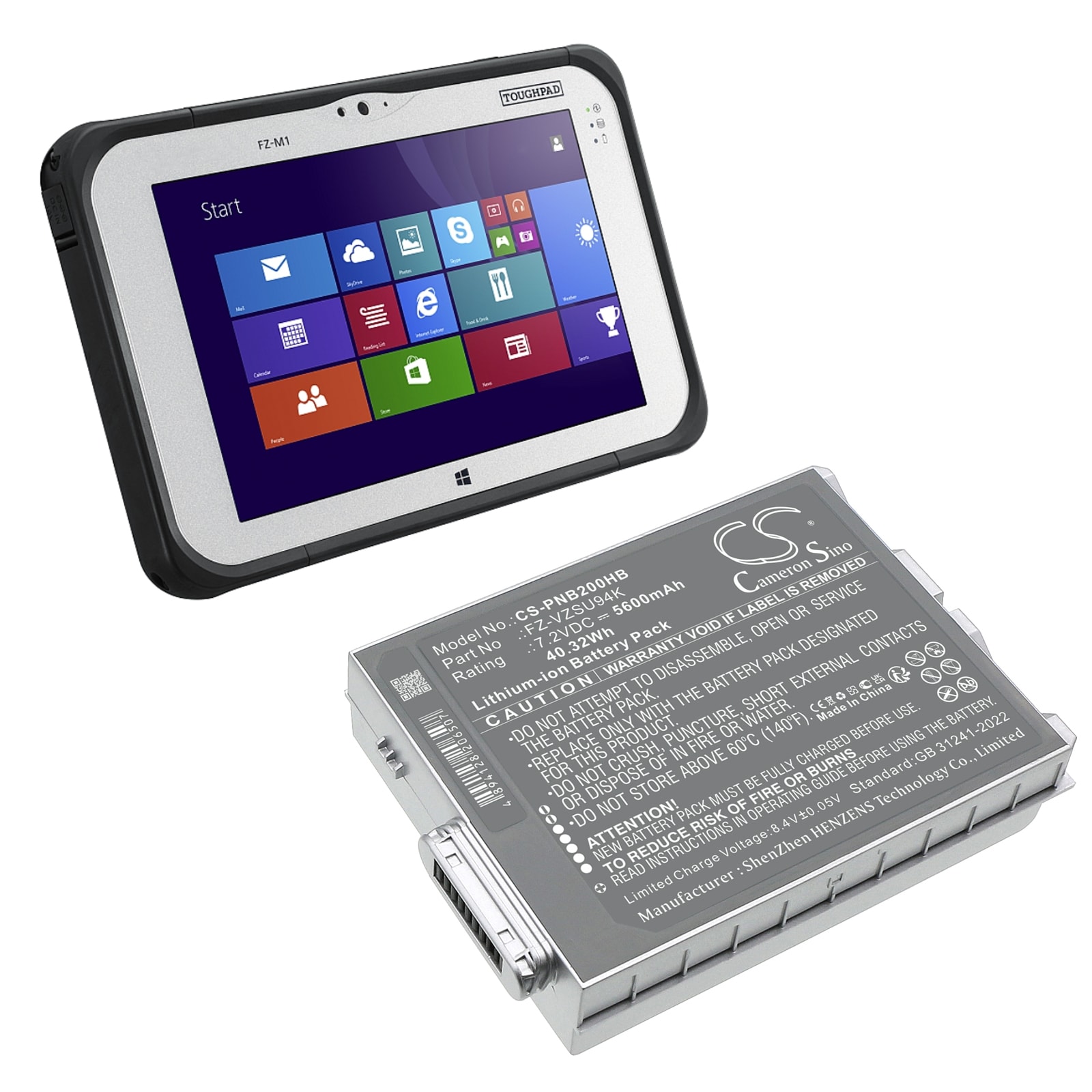 Batteri til bærbar PC for Panasonic Toughpad FZ-M1, FZ-B2, Toughpad FZ-M1C og andre.
