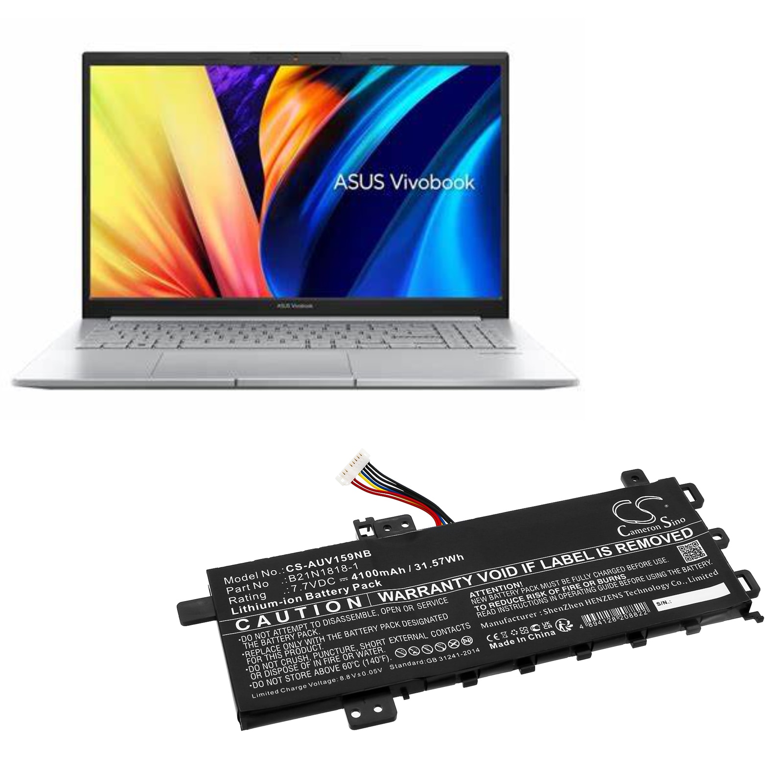 Batteri til bærbar PC for Asus VivoBook 15 X509UJ, VivoBook 15 X509MA og andre.