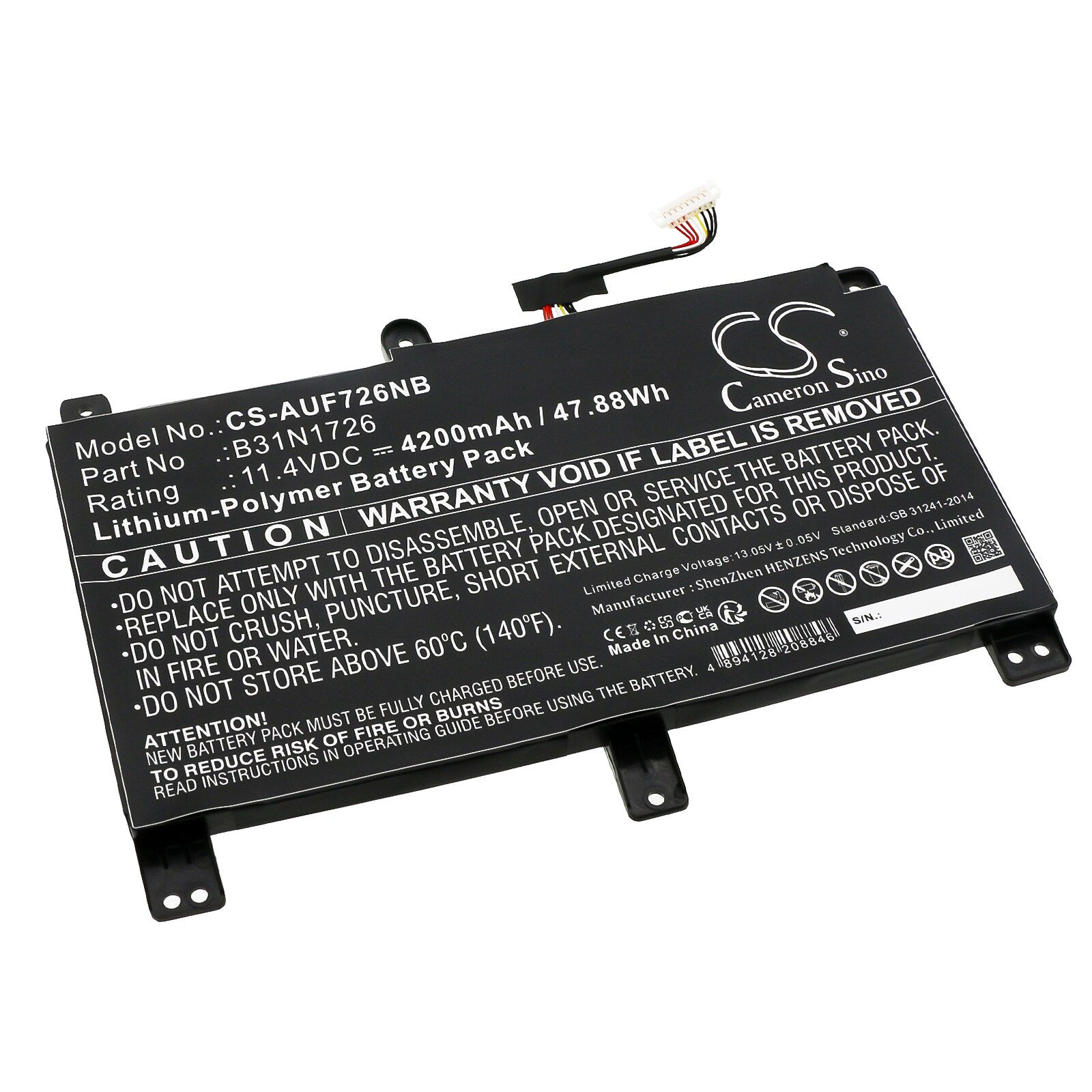 Batteri til bærbar PC for Asus TUF Gaming A17 FA706II-H7004T, TUF554GE-E4539 og andre.