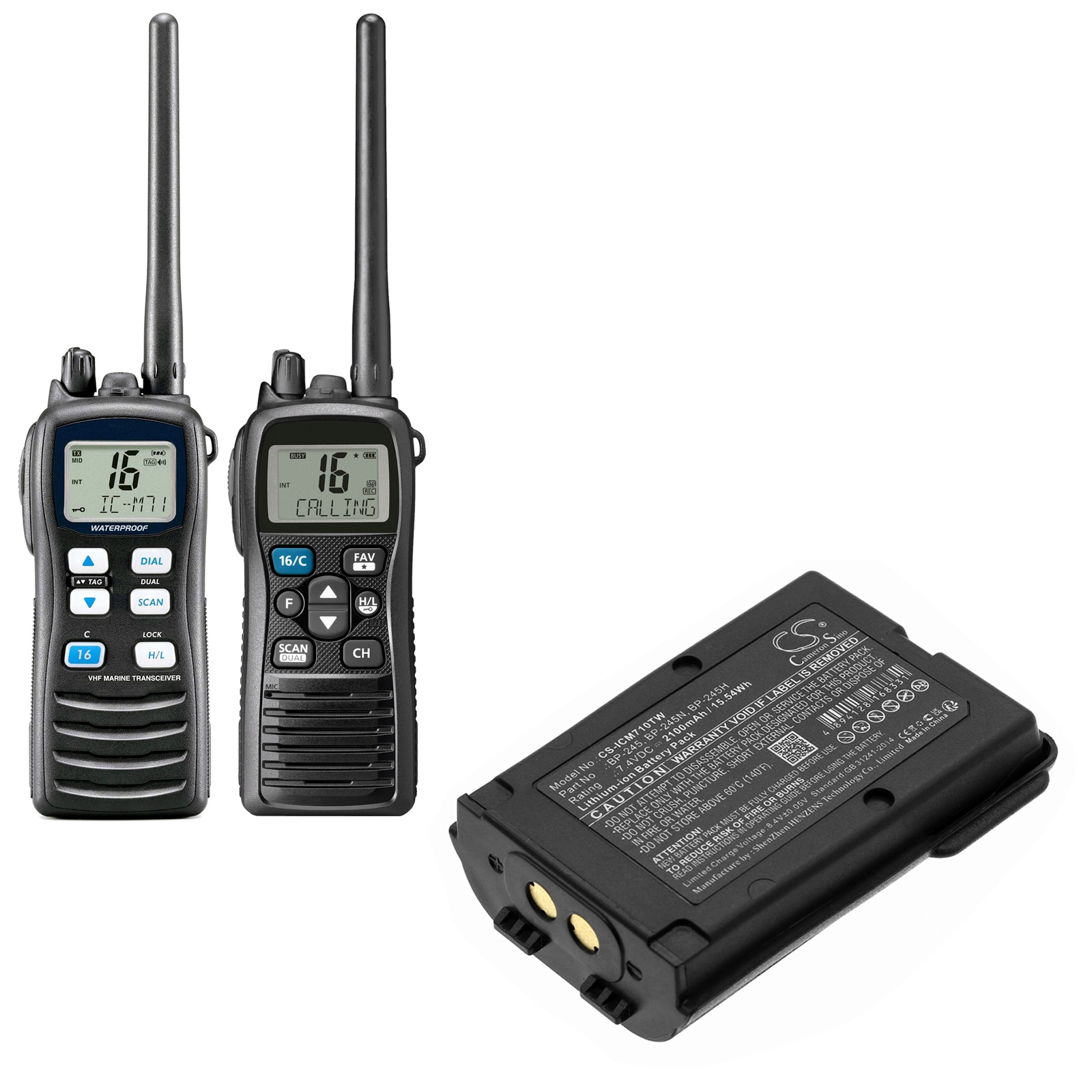 Batteri for Toveis-radio for Icom IC-M71, IC-M72, IC-M73 og andre.