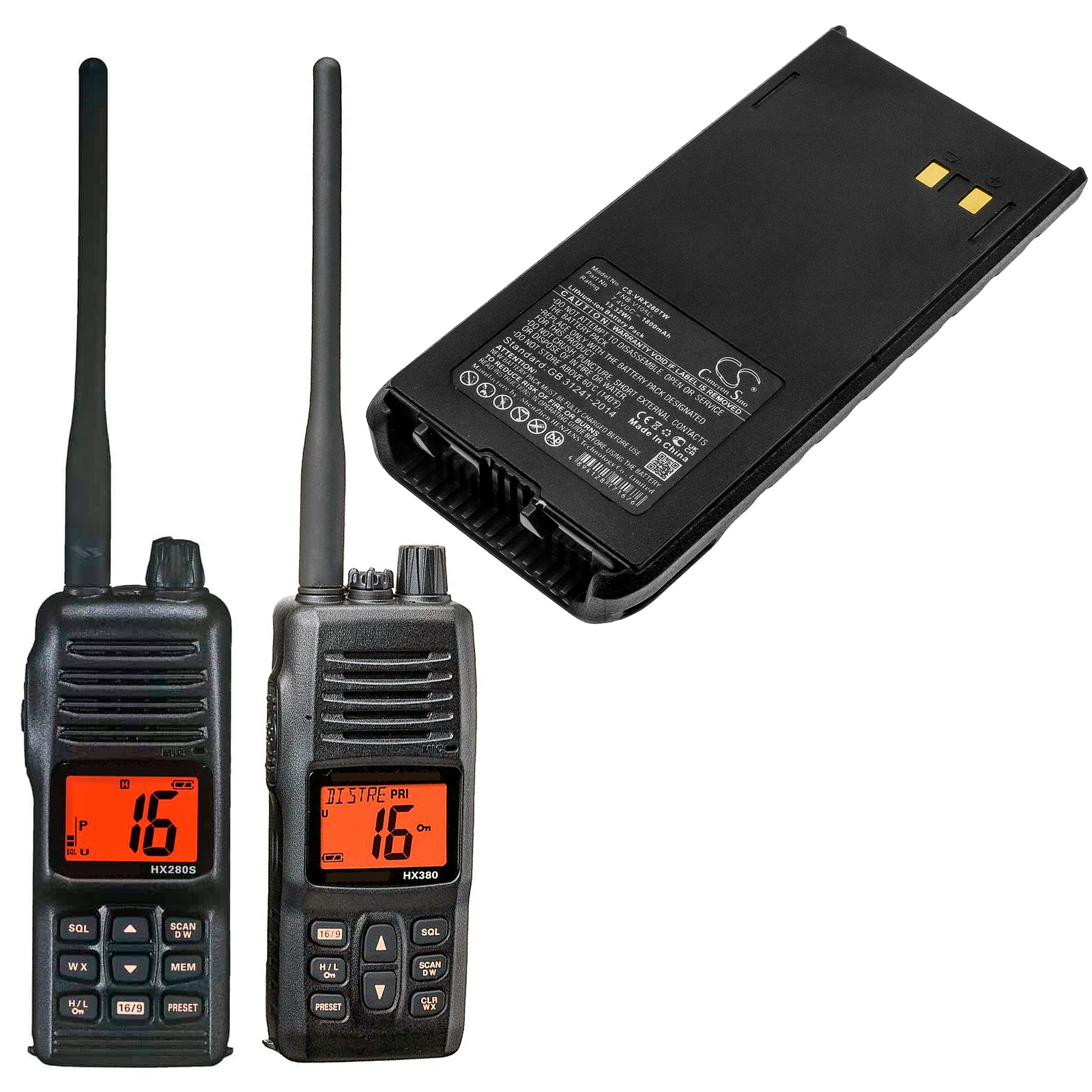 Batteri for Toveis-radio for Vertex HX280S, HX280, HX280E osv.