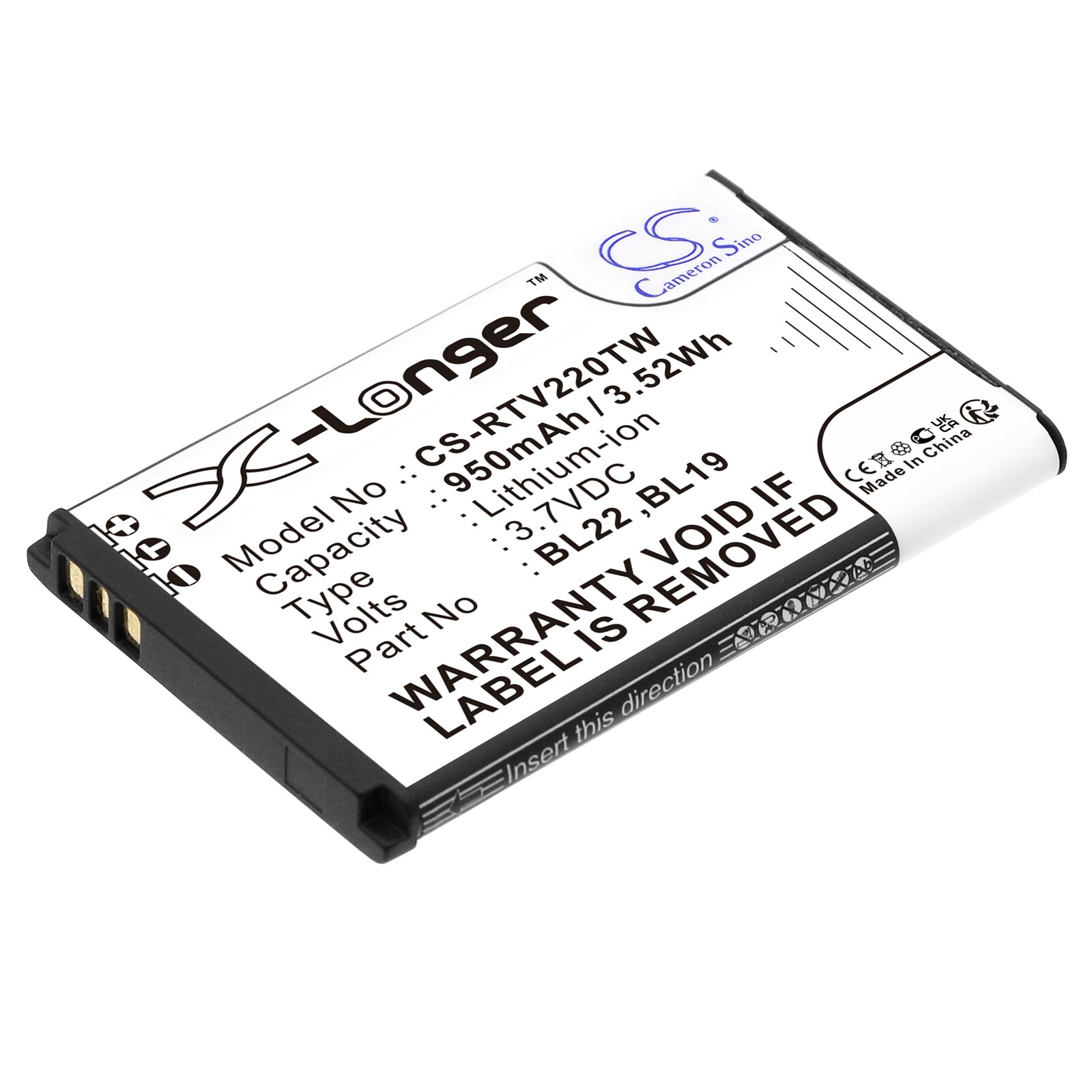 Batteri for Toveis-radio for Retevis RT22, RT22S, DT22 og andre.