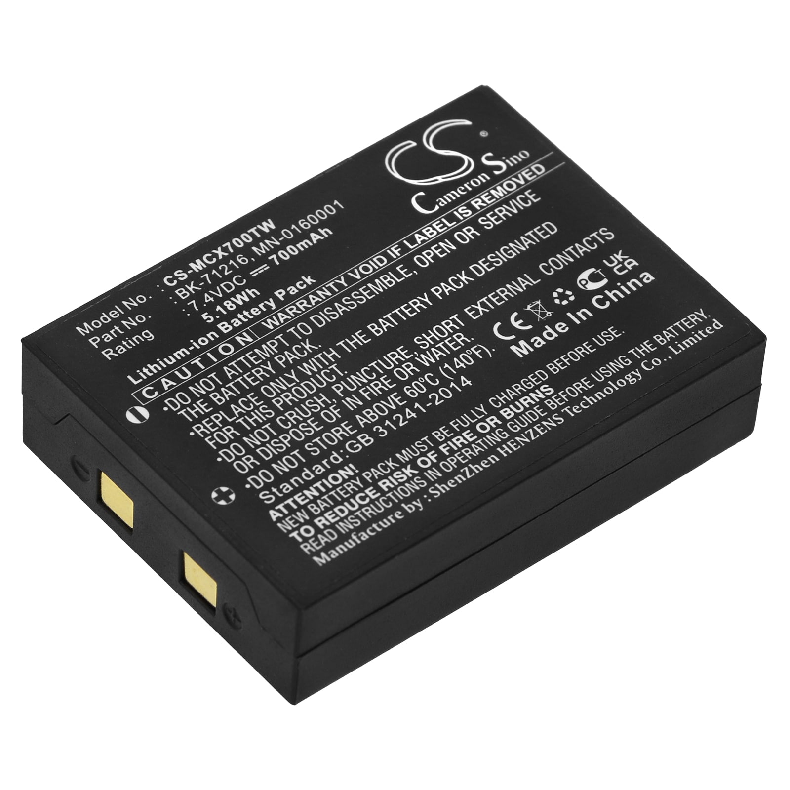 Batteri for Toveis-radio for Cobra LI3900, LI3950, LI4900 osv.