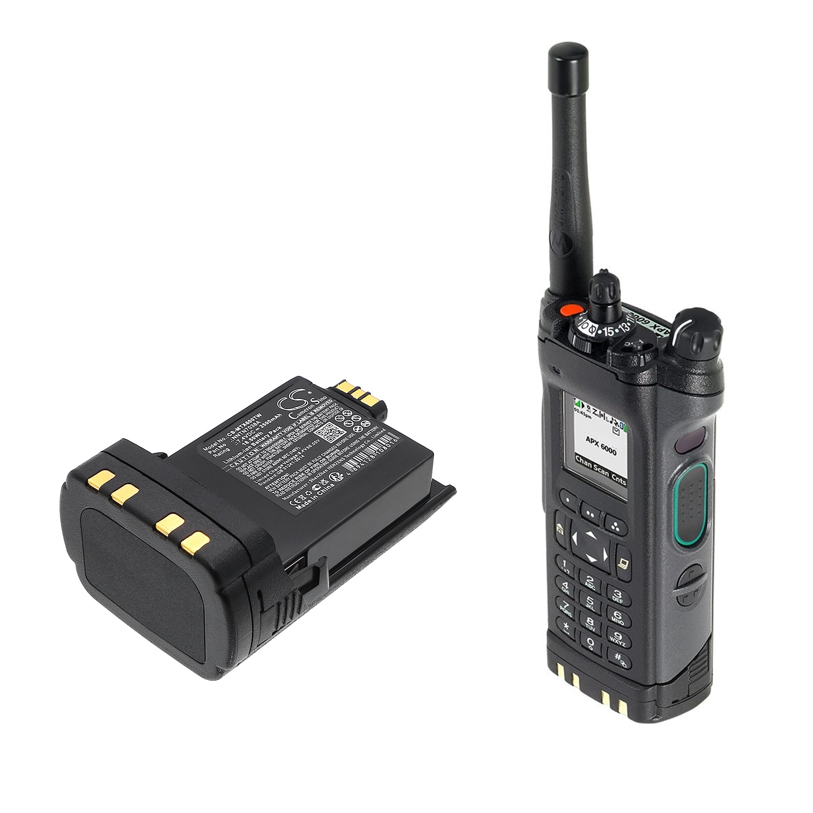 Batteri for Toveis-radio for Motorola APX6000, APX7000, APX8000 etc.
