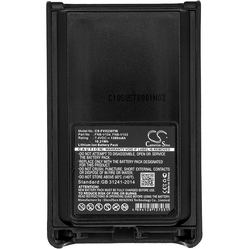 Batteri til Toveis-radio for Vertex VX-230, VX-231L, VX-234 osv.