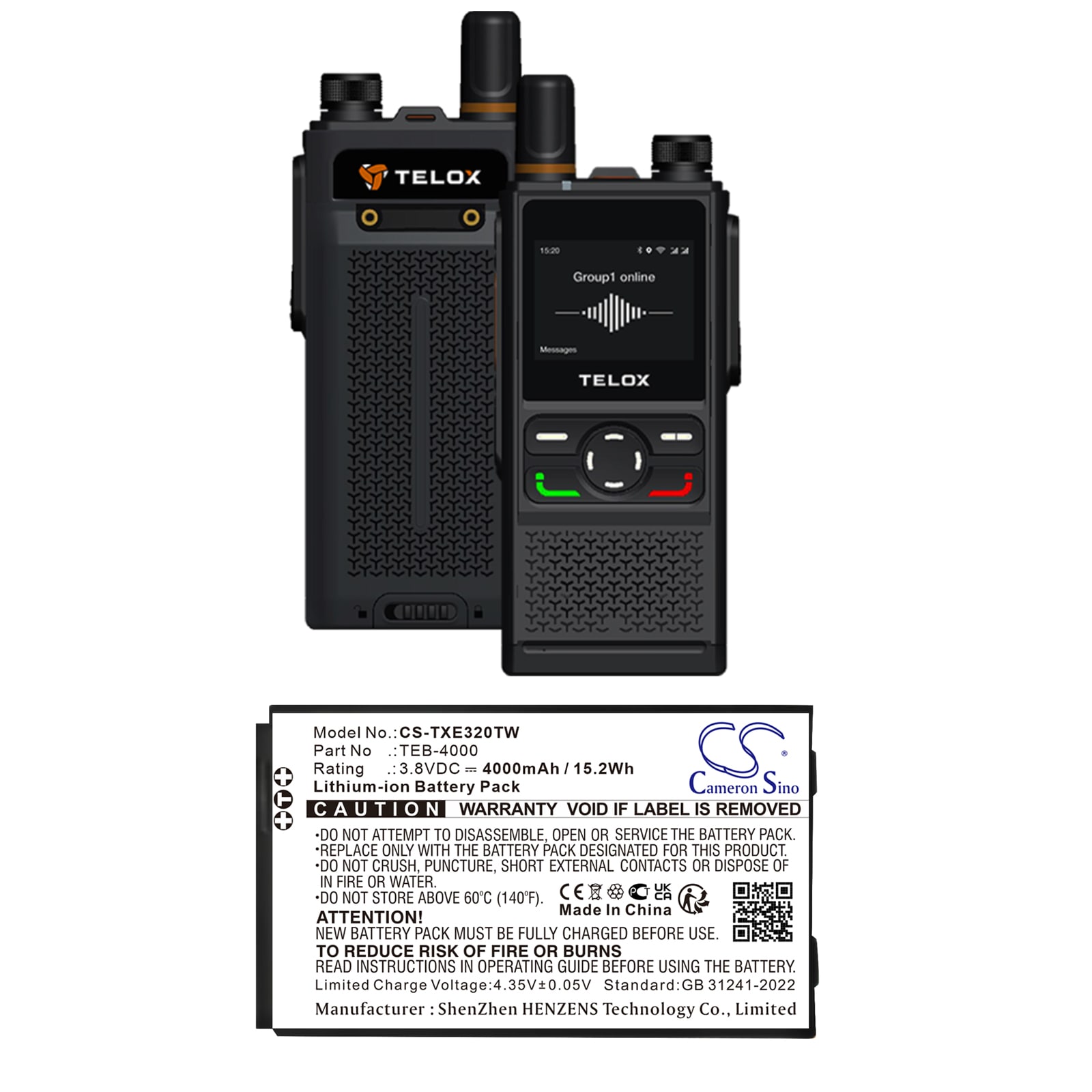 Batteri for Toveis-radio for Telox TE320