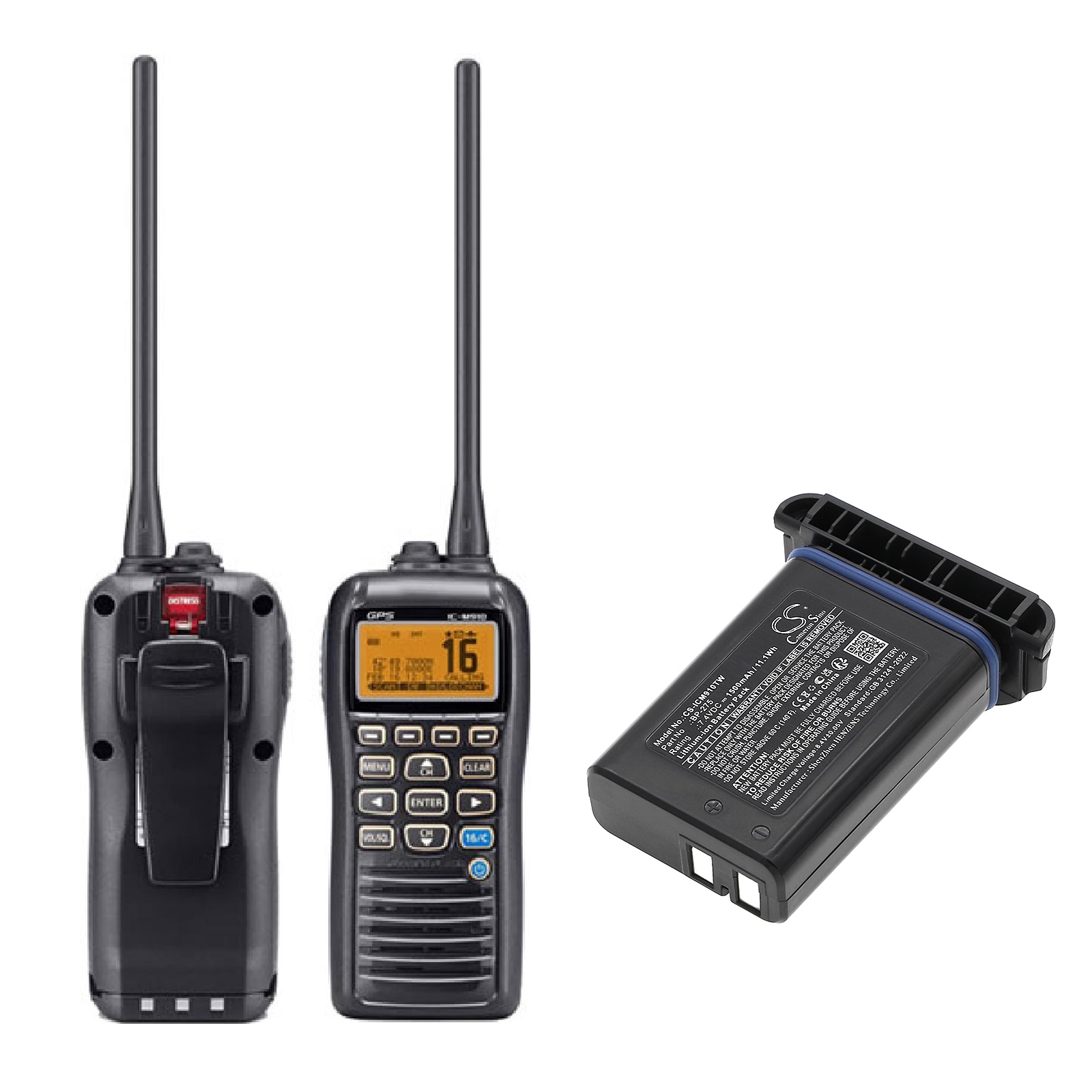 Batteri for Toveis-radio for Icom IC-M91D, IC-M92D