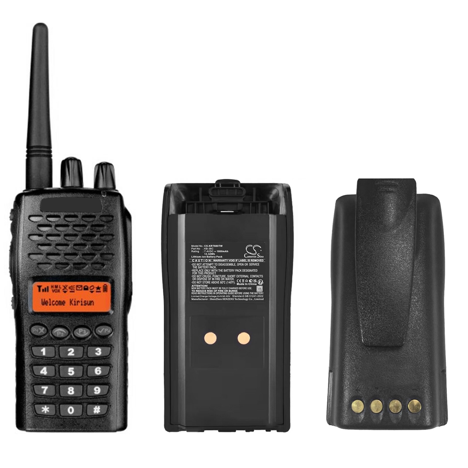 Batteri for Toveis-radio for Kirisun PT-6500, PT-6800, PT6500 osv.