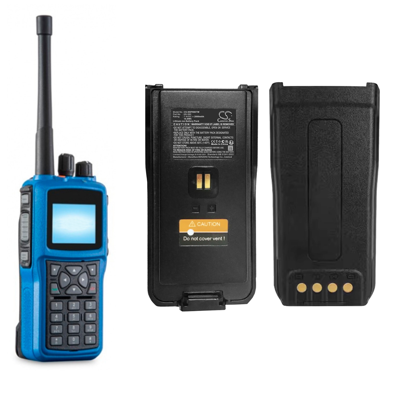 Batteri for Toveis-radio for Kirisun DP980, DP985, DP990 og andre.