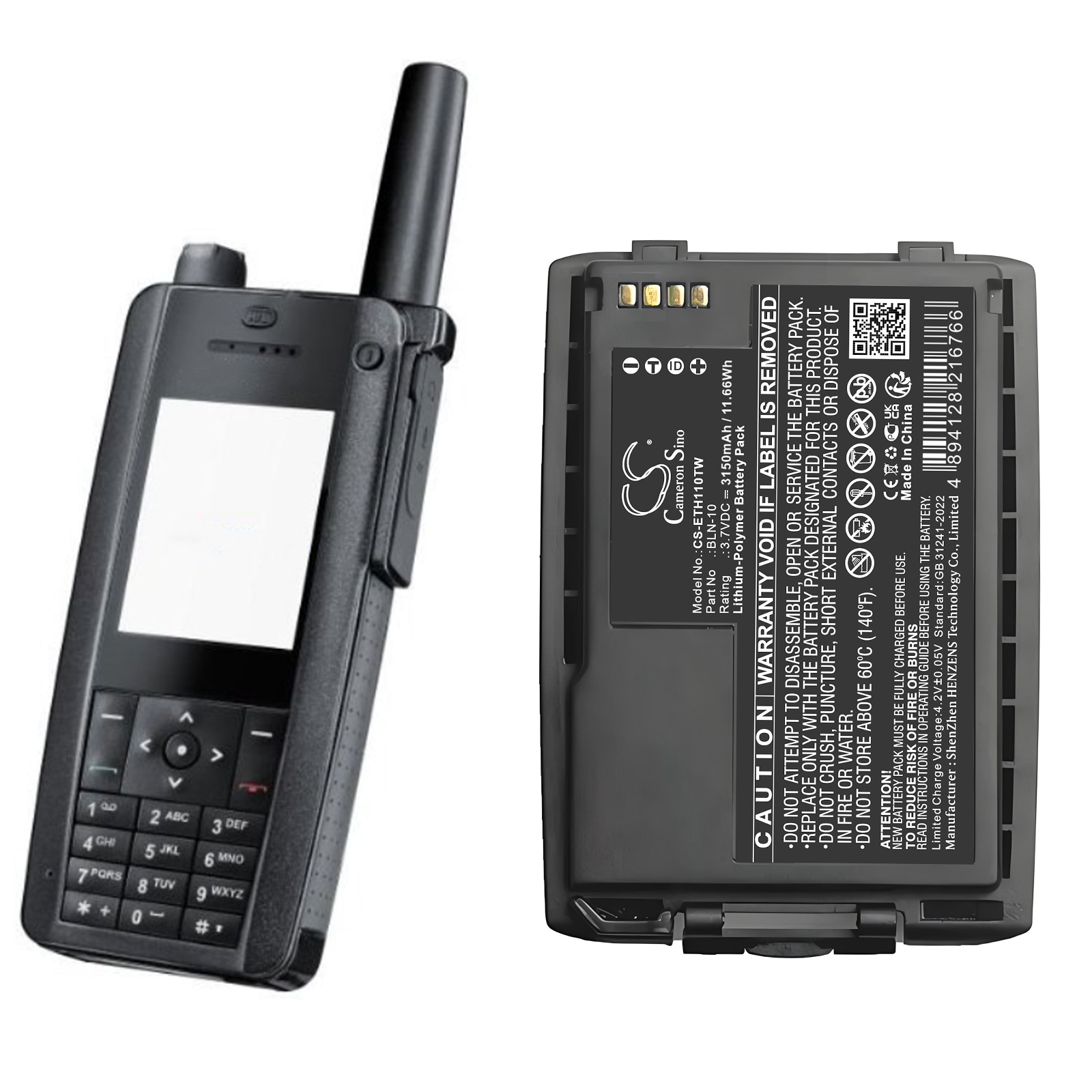 Batteri for toveisradio for TETRA Cassidian TH1N