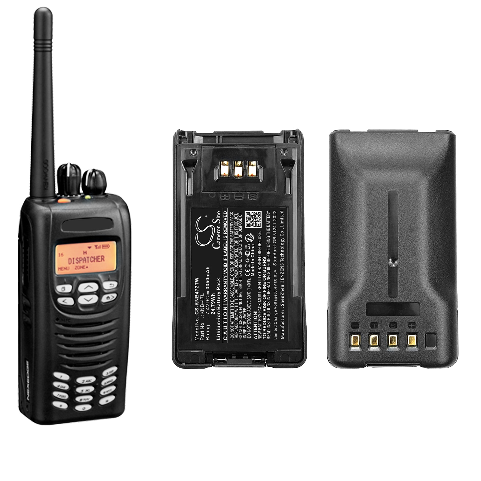 Batteri for Toveis radio for Kenwood NX-200, NX-300, TK-3320 etc.