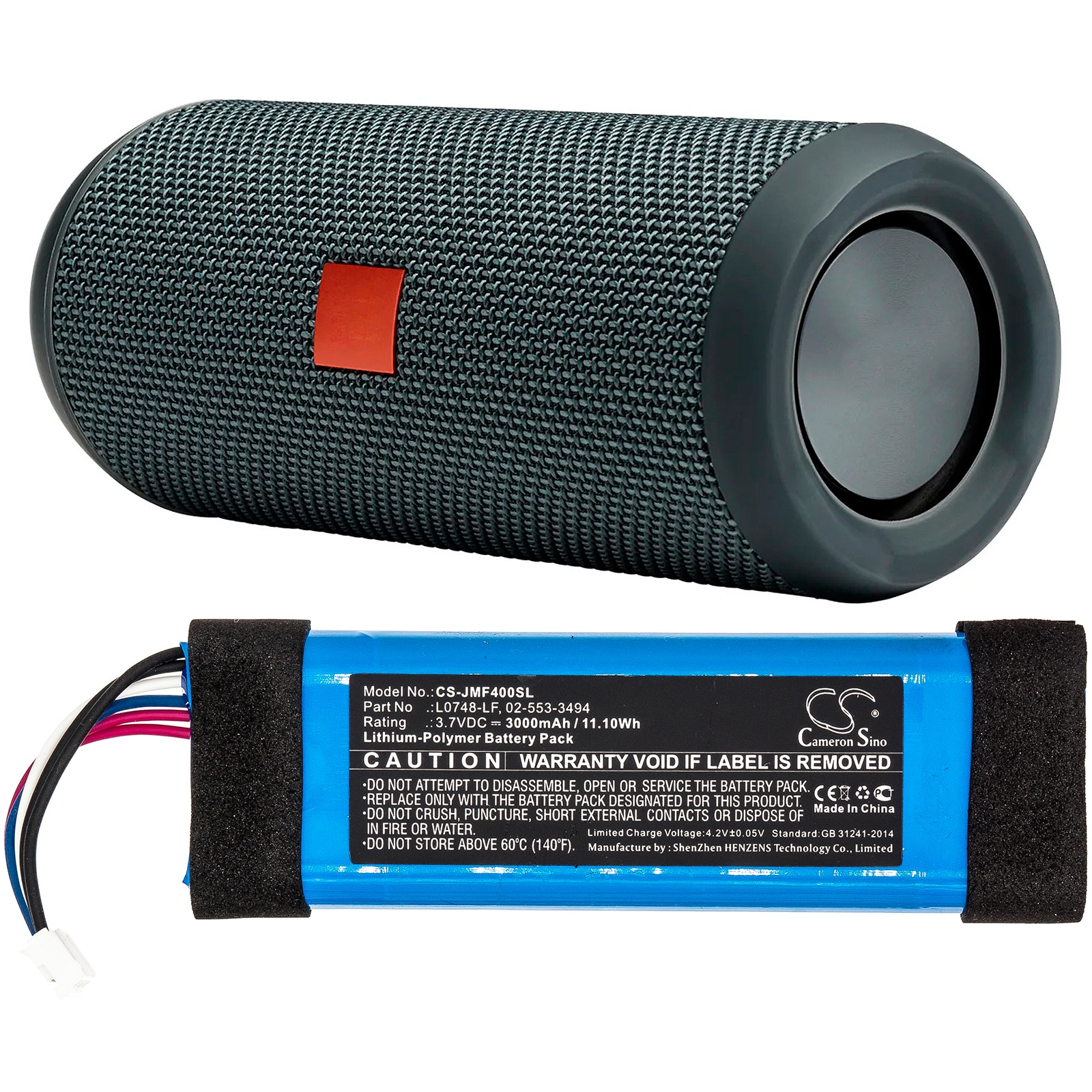 Batteri til høyttaler for JBL Flip Essential, Flip 3 Stealth Edition, Flip 3 SE