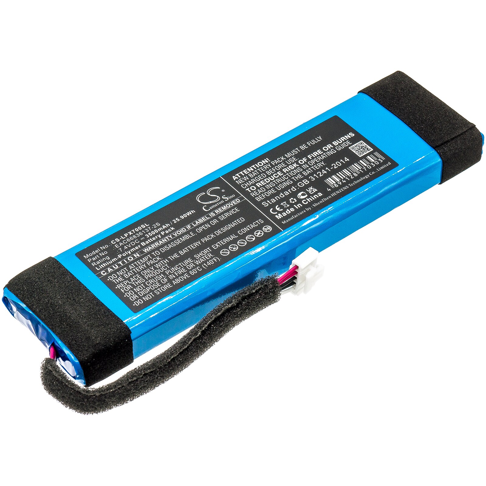 Batteri til høyttaler for LG XBOOM Go PL7, PL7.ABRALLK, XBOOM 360 og andre.