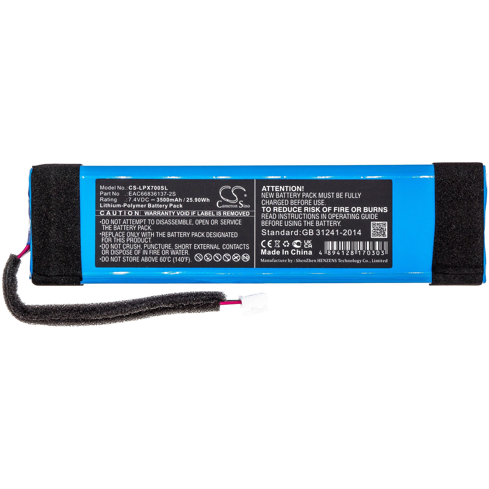 Batteri til høyttaler for LG XBOOM Go PL7, PL7.ABRALLK, XBOOM 360 og andre.