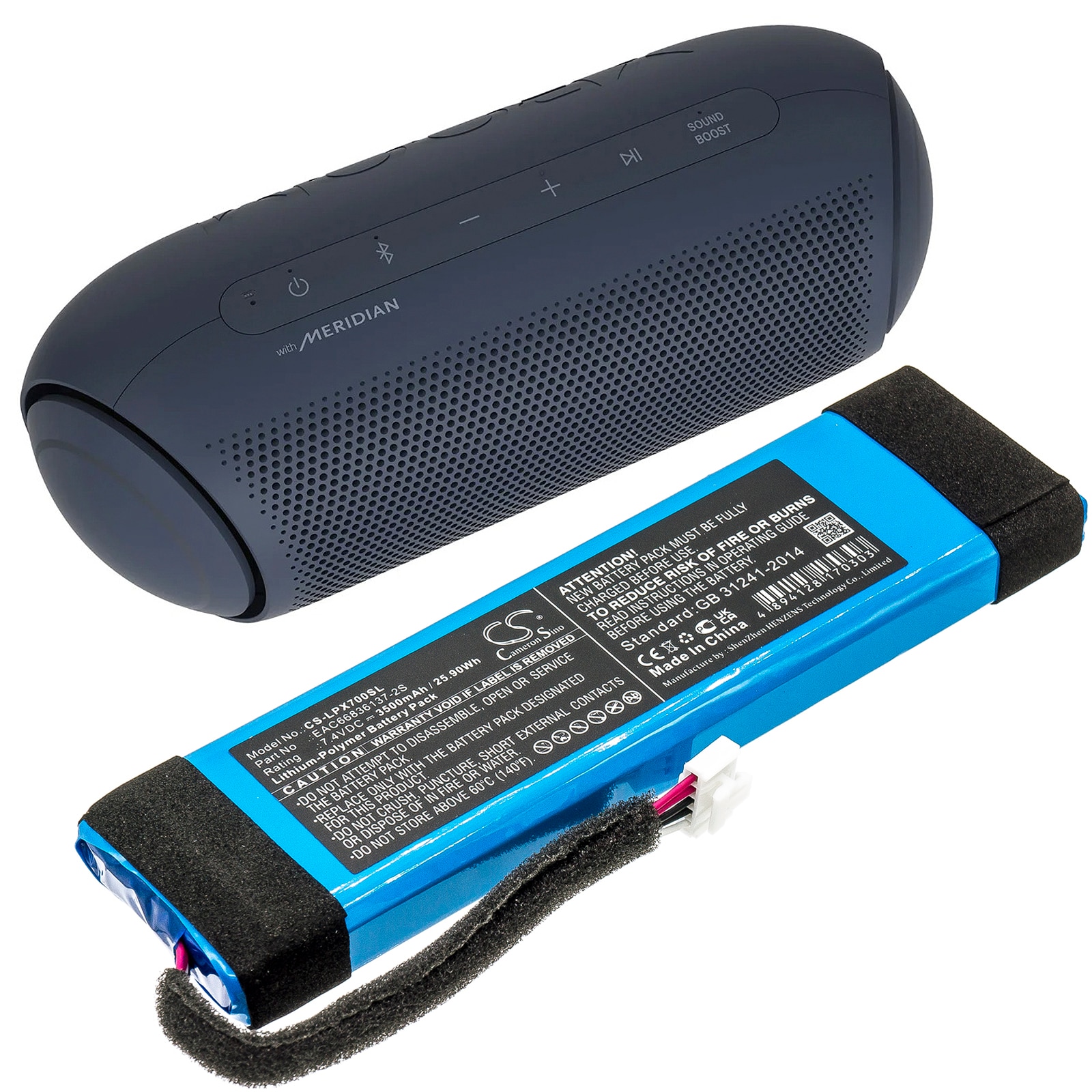 Batteri til høyttaler for LG XBOOM Go PL7, PL7.ABRALLK, XBOOM 360 og andre.