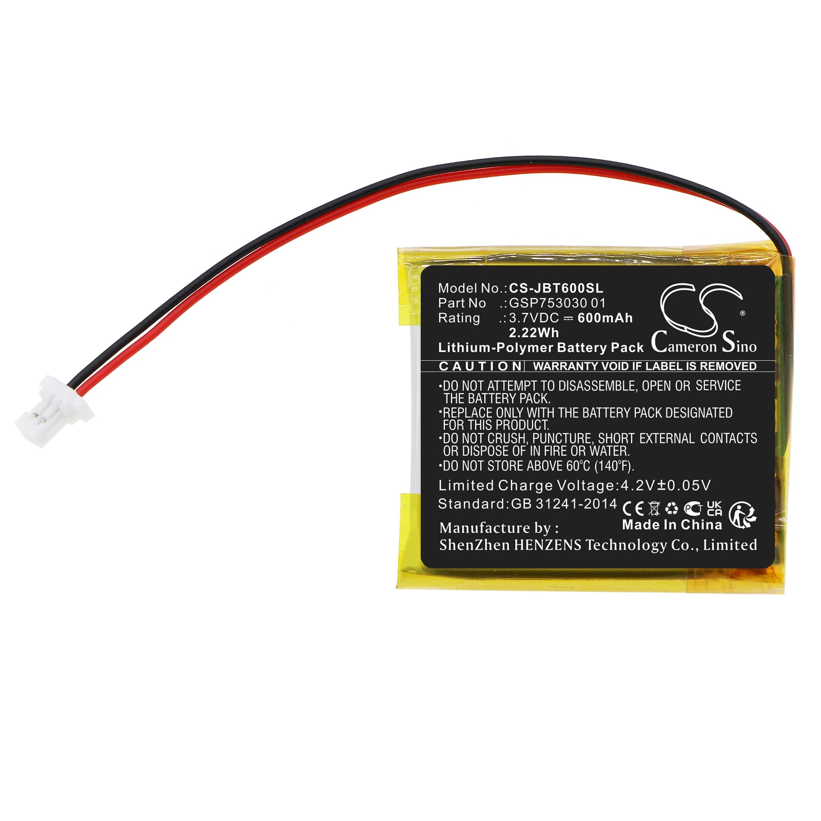 Batteri til høyttaler for JBL T600 BT, Tune 600BTNC