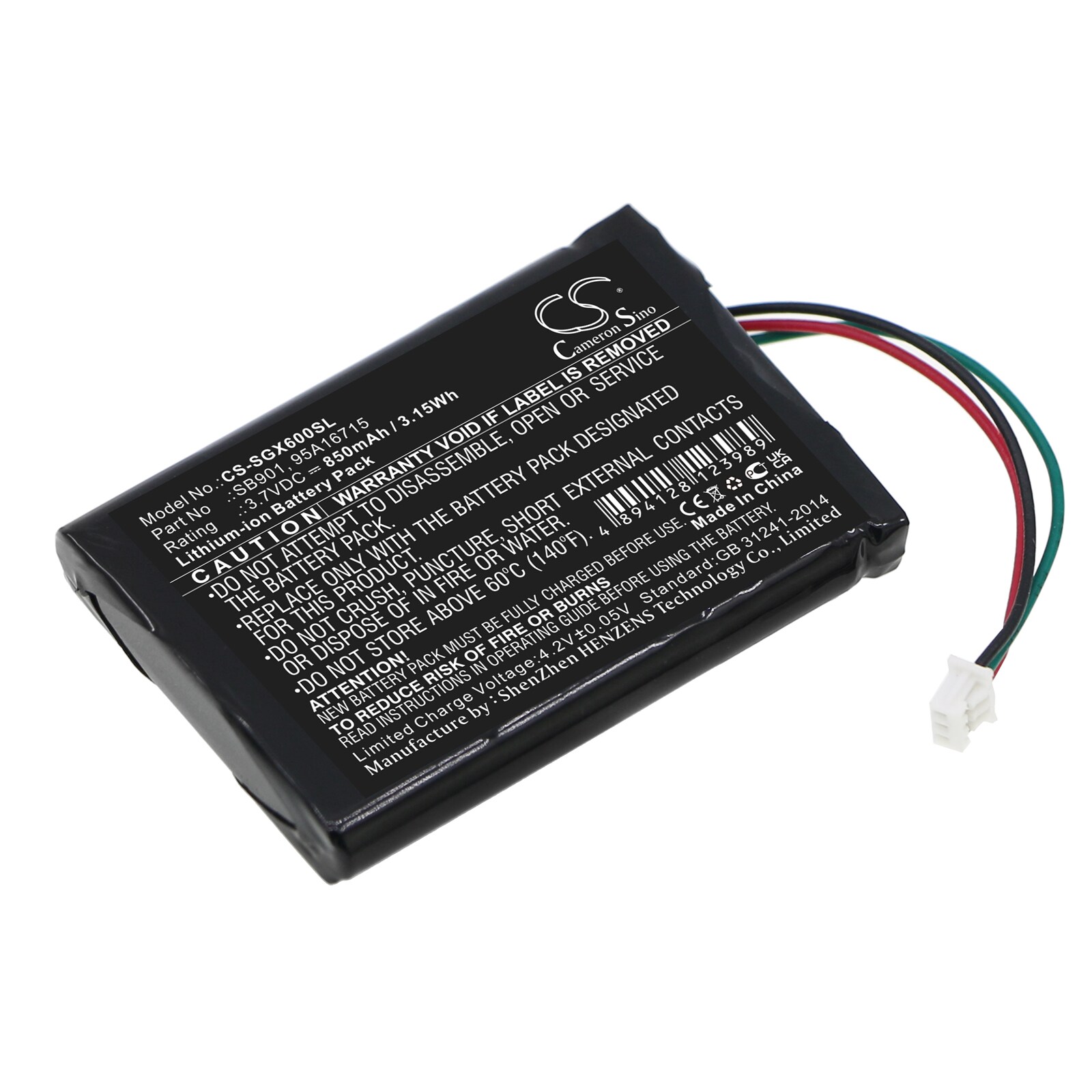Batteri til høyttaler for SHURE MXW1, MXW6, MXW8 trådløse sendere osv.
