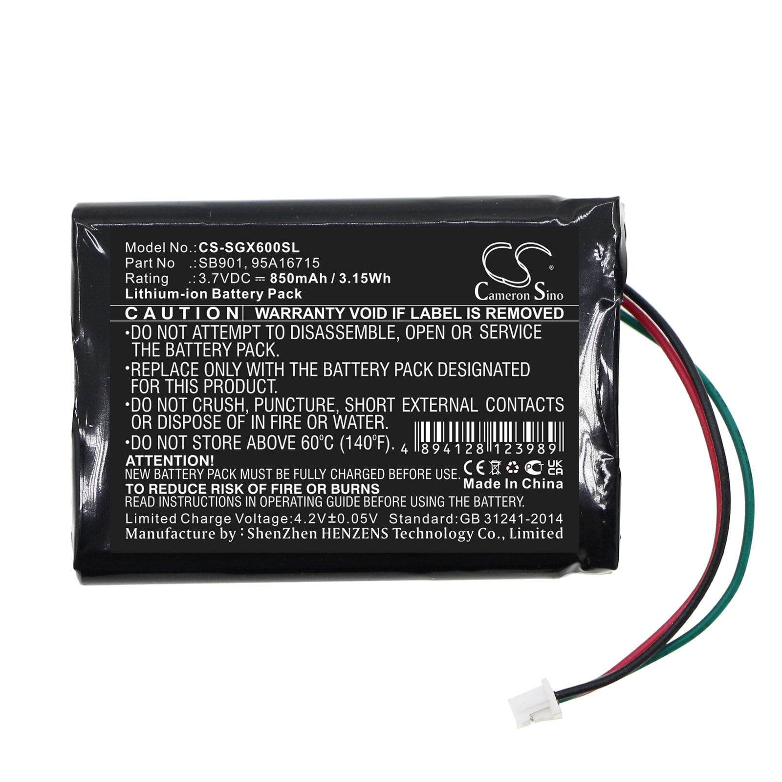 Batteri til høyttaler for SHURE MXW1, MXW6, MXW8 trådløse sendere osv.