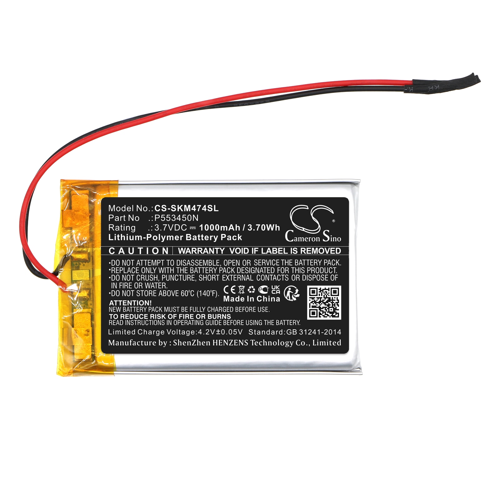 Batteri til høyttaler for Skullcandy Shrapnel Mini, S7SHHW-474