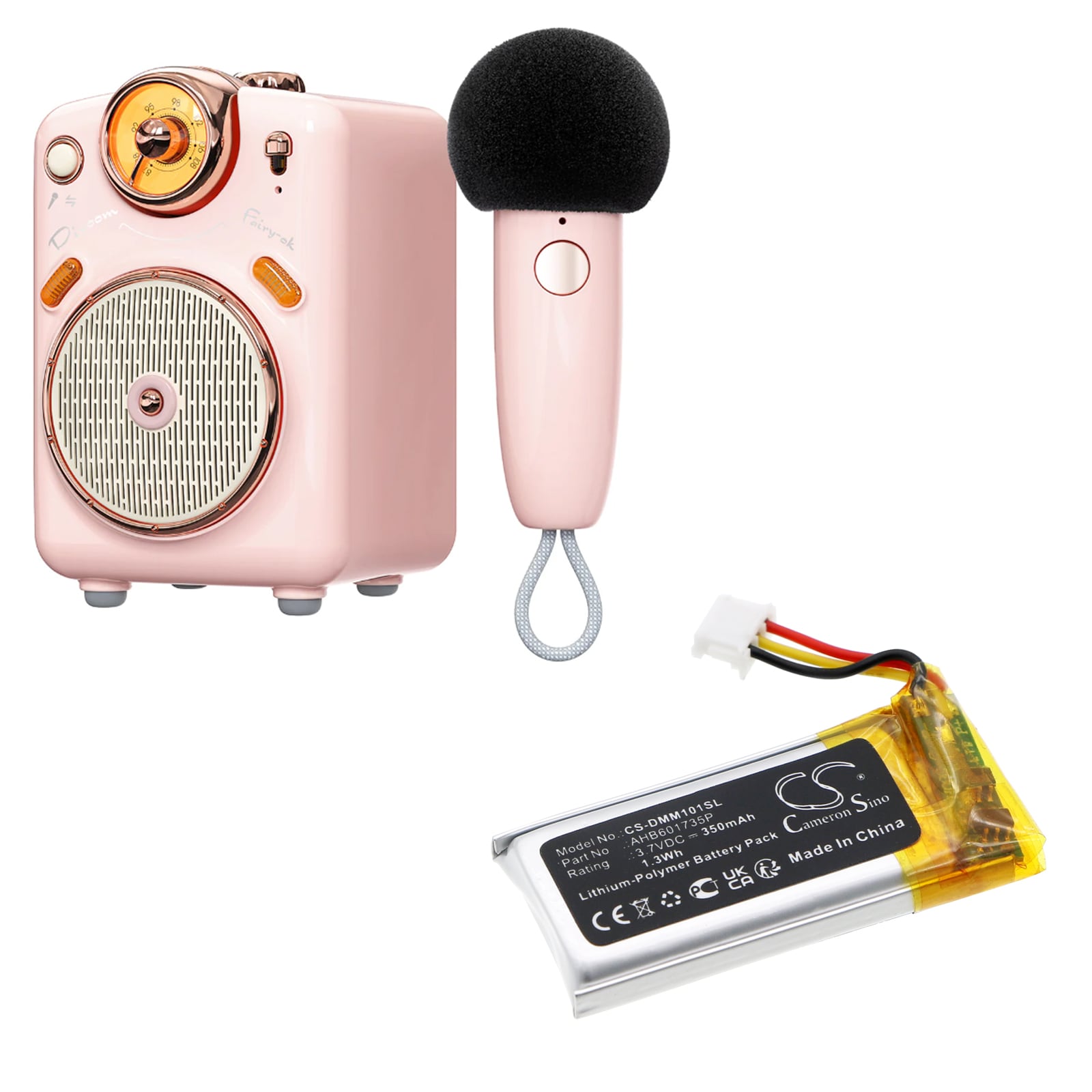 Batteri til høyttaler for Divoom Fairy-OK (for MIC), DitooMic (for MIC)