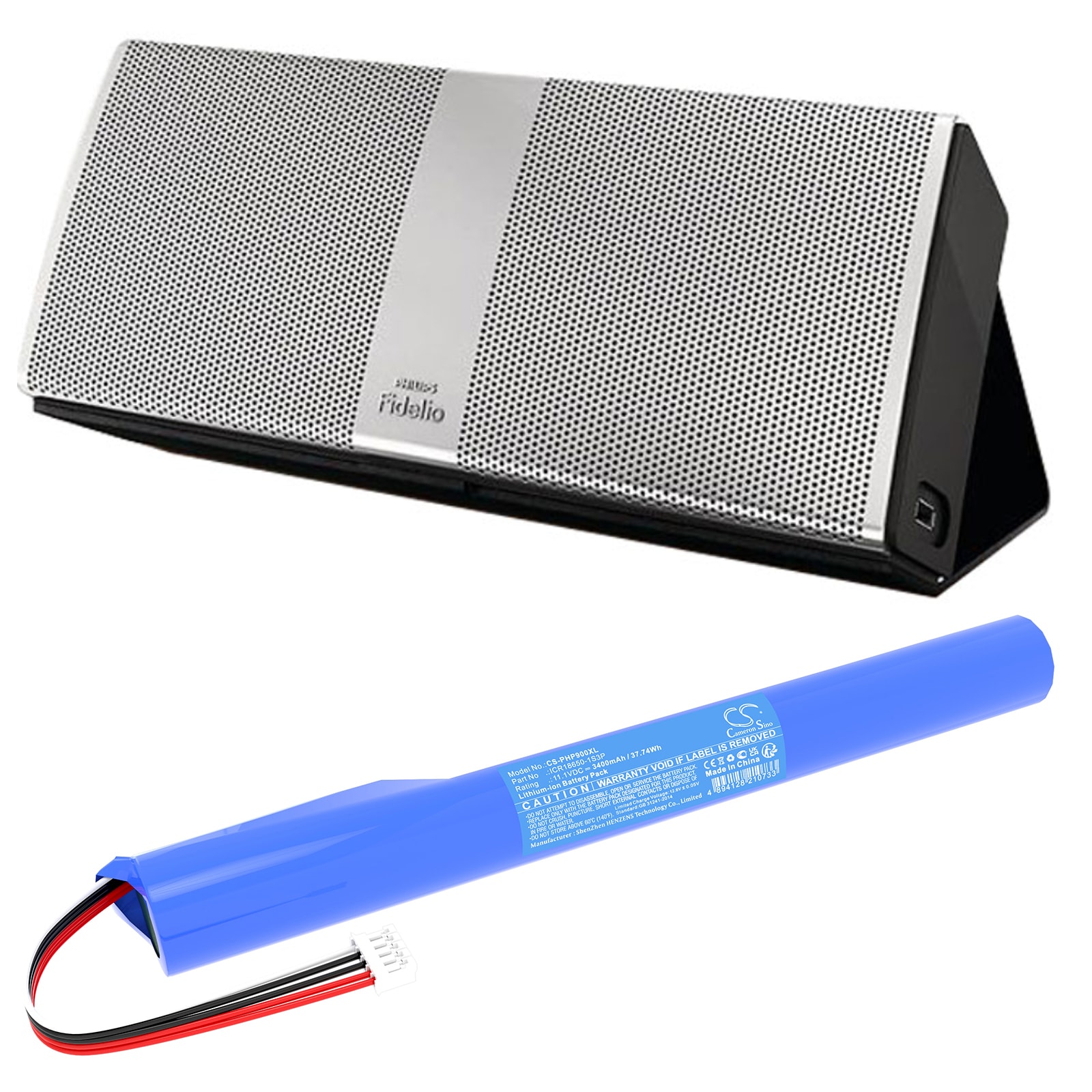Batteri til høyttaler for Philips Fidelio P9, P9BLK/98, P9SLV/98 og andre.
