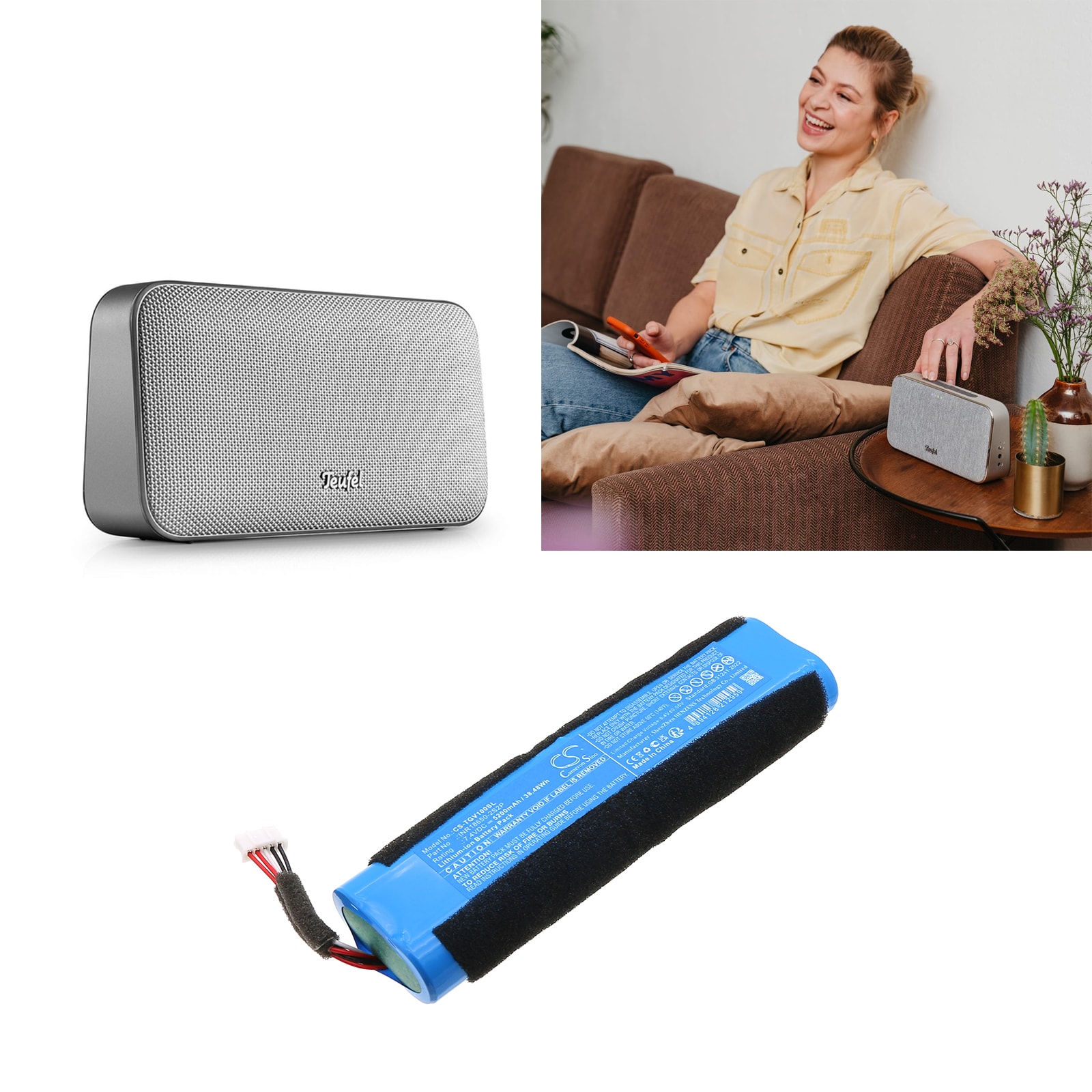 Batteri til høyttaler for Teufel MOTIV GO VOICE