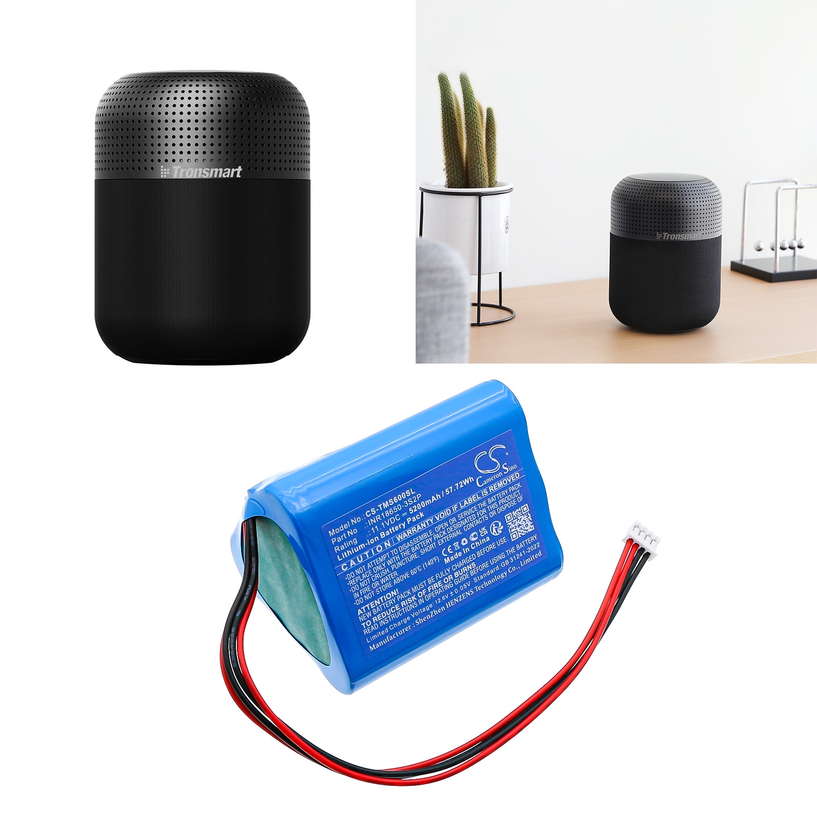 Batteri til høyttaler for Tronsmart Element T6 Max