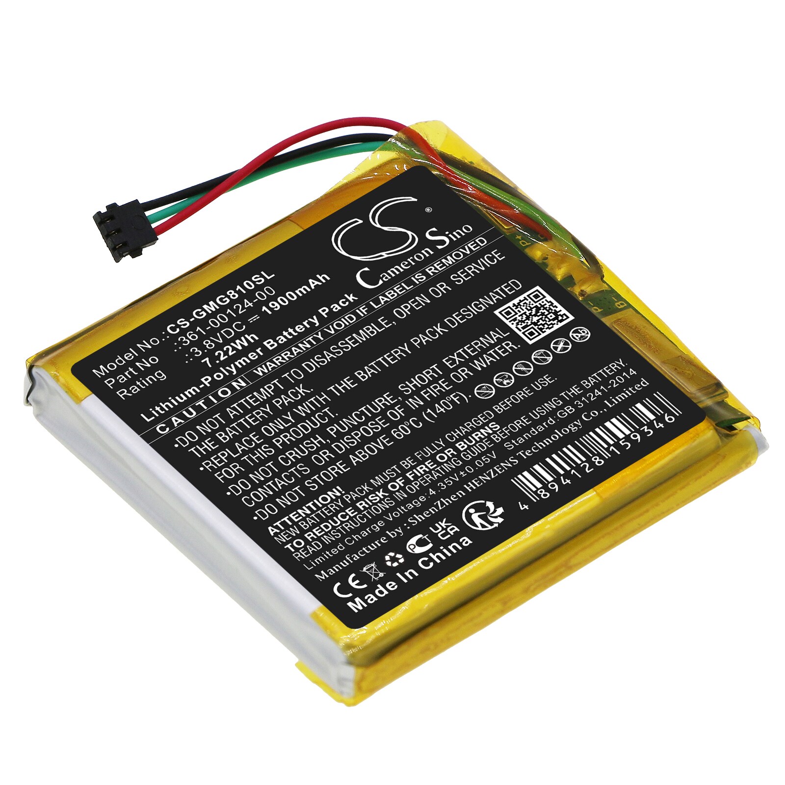 Batteri for navigator, GPS for Garmin Approach G80