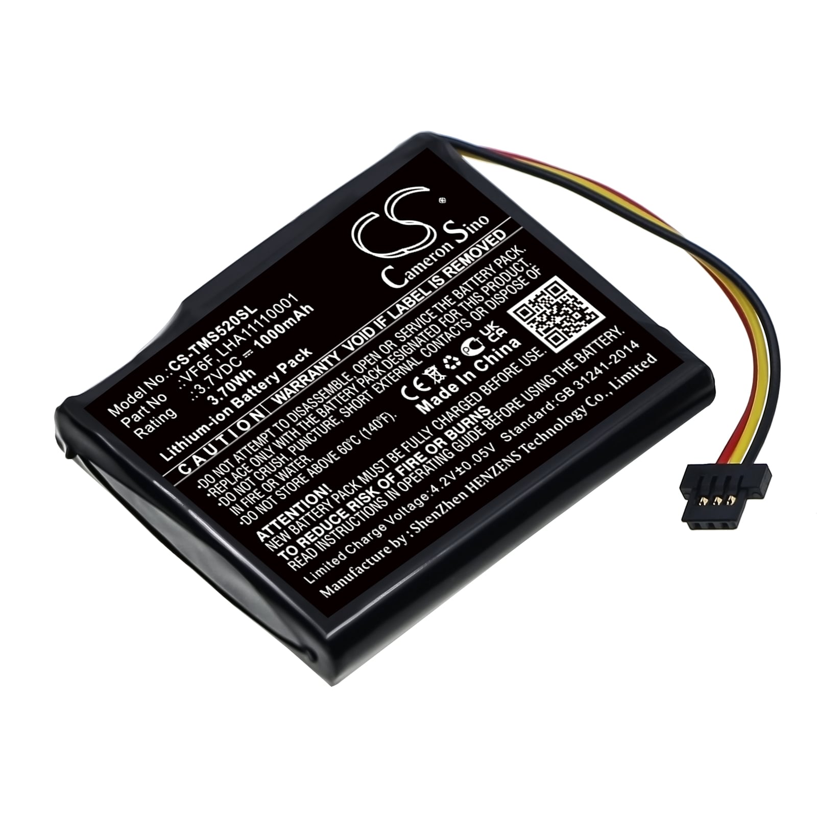Batteri for navigator, GPS for TomTom Start 52, 4AL51