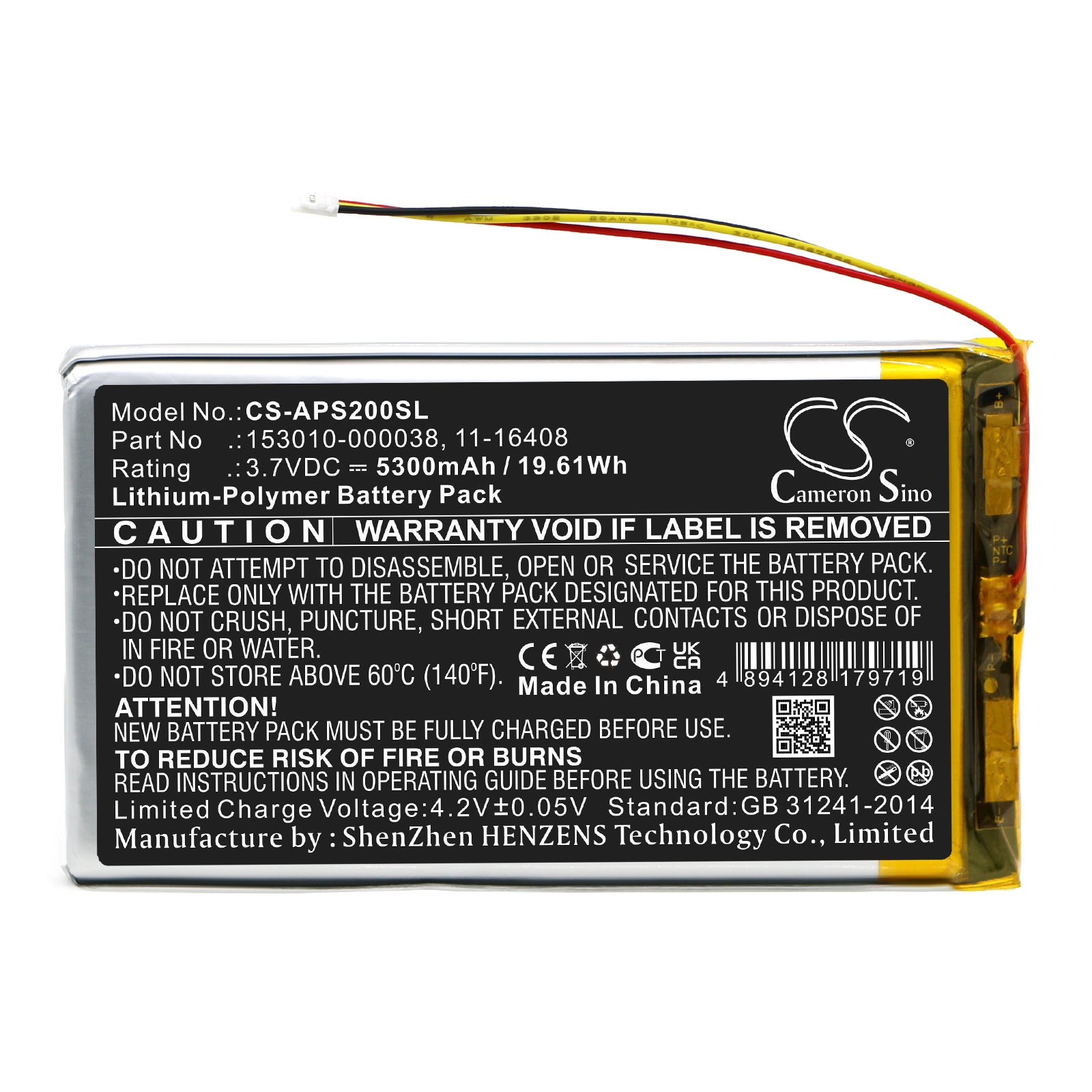 Batteri for navigator, GPS for Appareo Stratus 2, Stratus 3, Stratus 2S