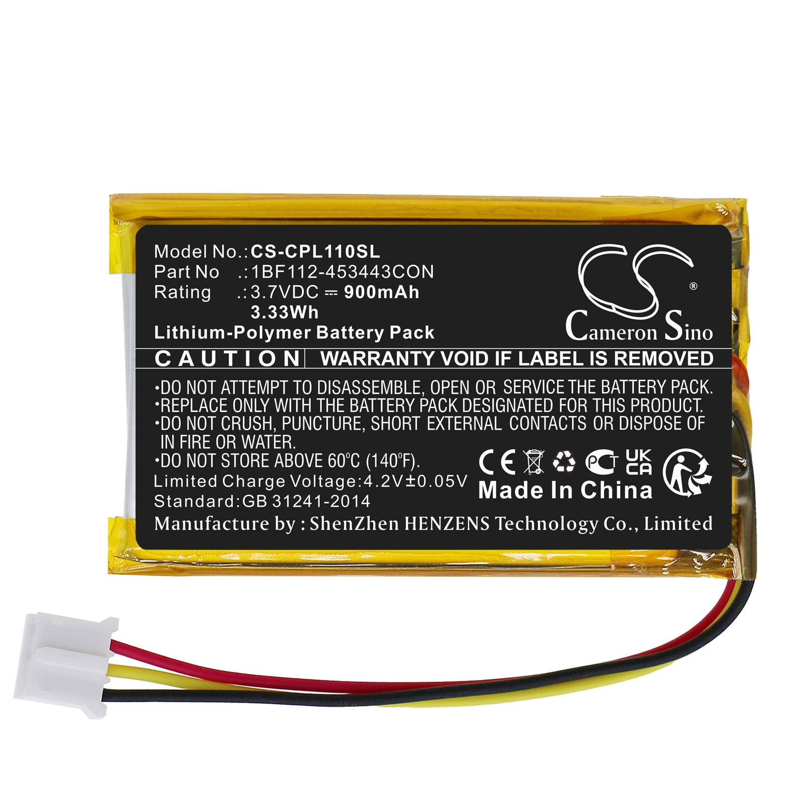 Batteri for Navigator, GPS for CalAmp LMU-1100, LMU-1200, LMU-2600 osv.