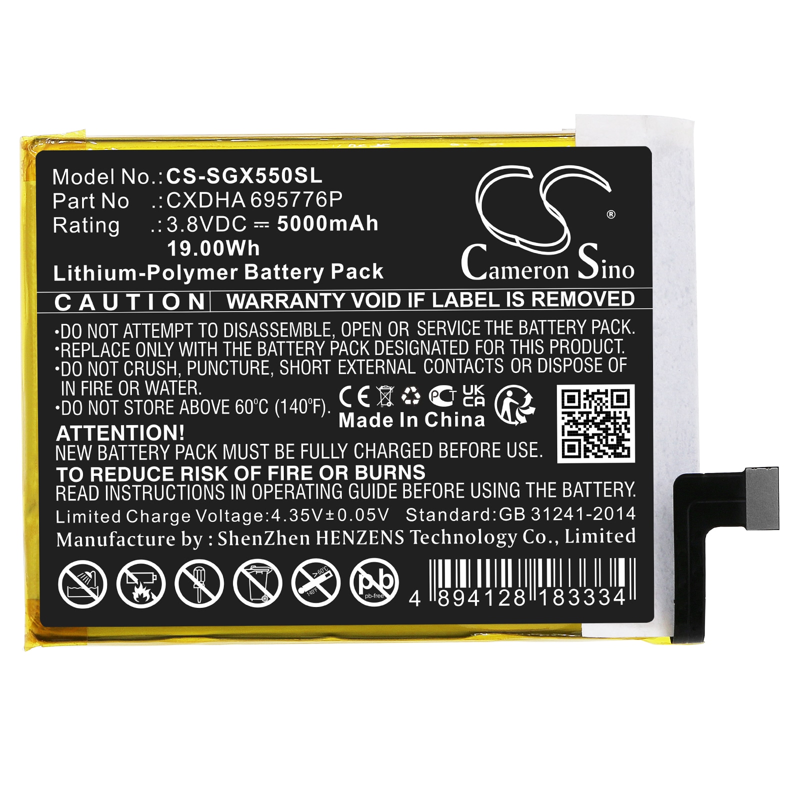 Batteri til Navigator, GPS for SkyGolf SkyCaddie SX550