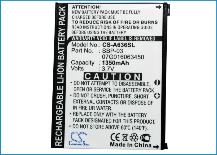 Batteri for navigator, GPS for Asus Mypal A630, Mypal A632, Mypal A632N og andre.