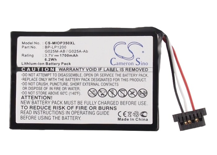Batteri for Navigator, GPS for Mitac Mio P710, Mio Spirit 480, Mio Spirit 485 og andre.