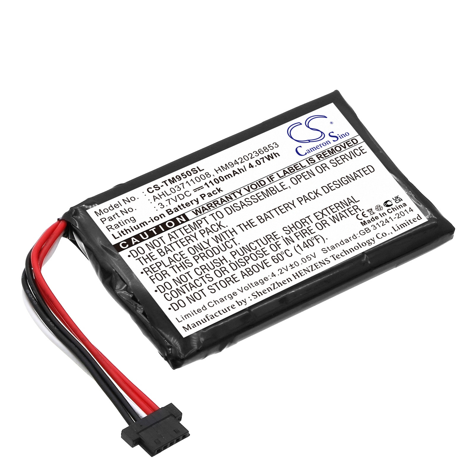 Batteri for Navigator, GPS for TomTom Go 950, Go 950 Live, 4CP9.002.00 og andre.