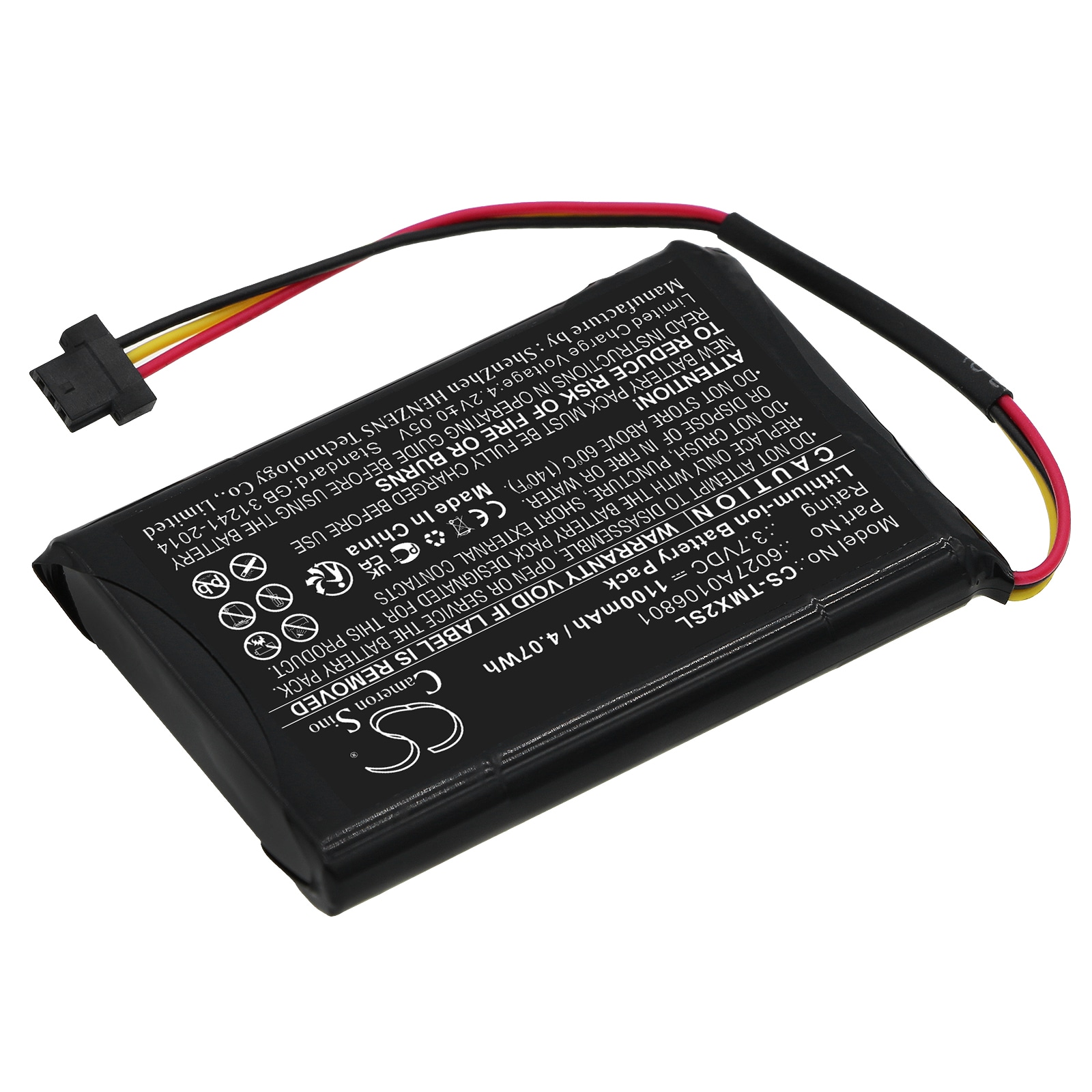 Batteri for Navigator, GPS for TomTom XL IQ, XL2 V4, 4ET0.002.02 og andre.