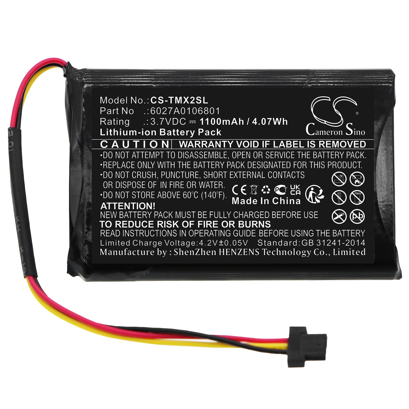 Batteri for Navigator, GPS for TomTom XL IQ, XL2 V4, 4ET0.002.02 og andre.