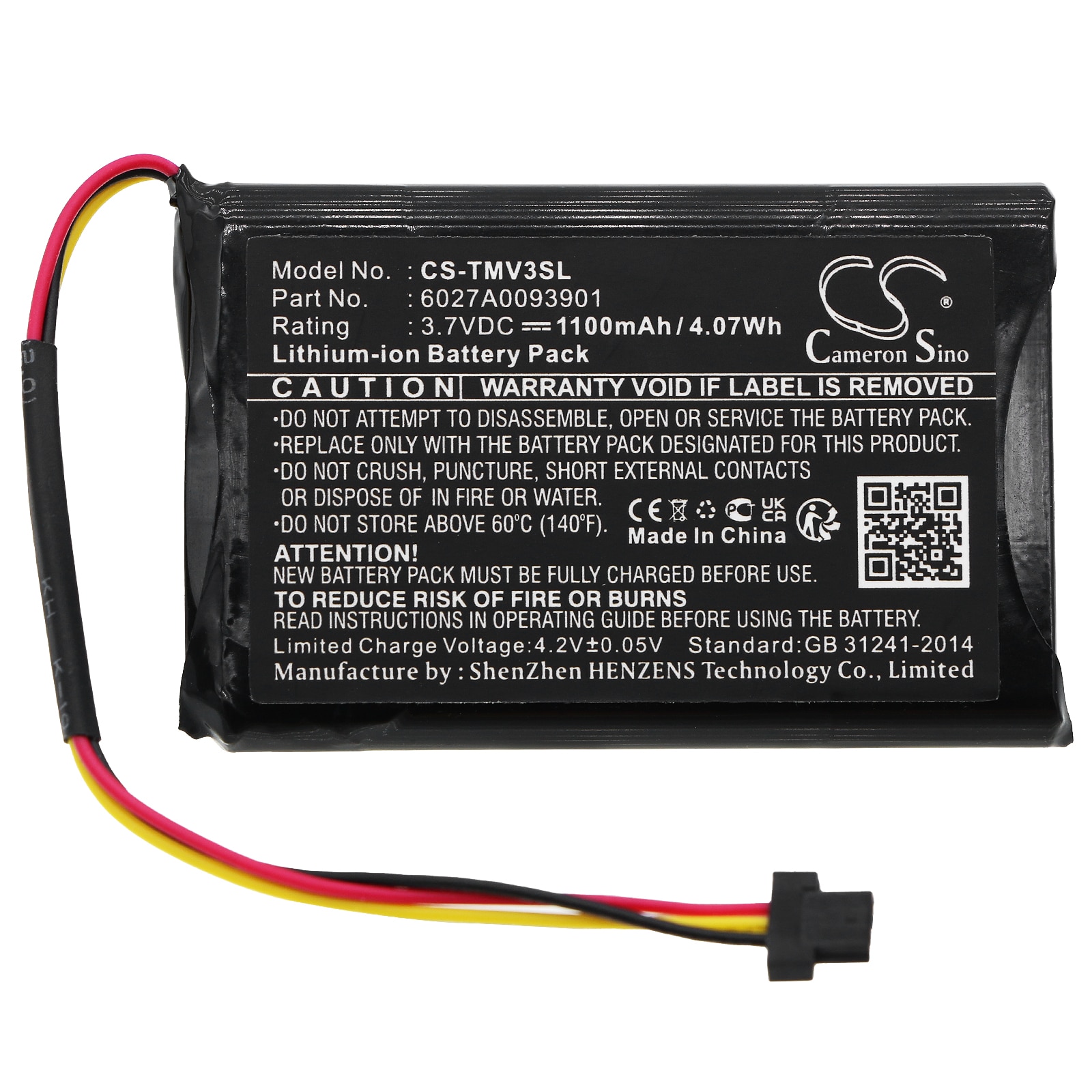 Batteri for Navigator, GPS for TomTom XL IQ, V3, 4EM0.001.01 og andre