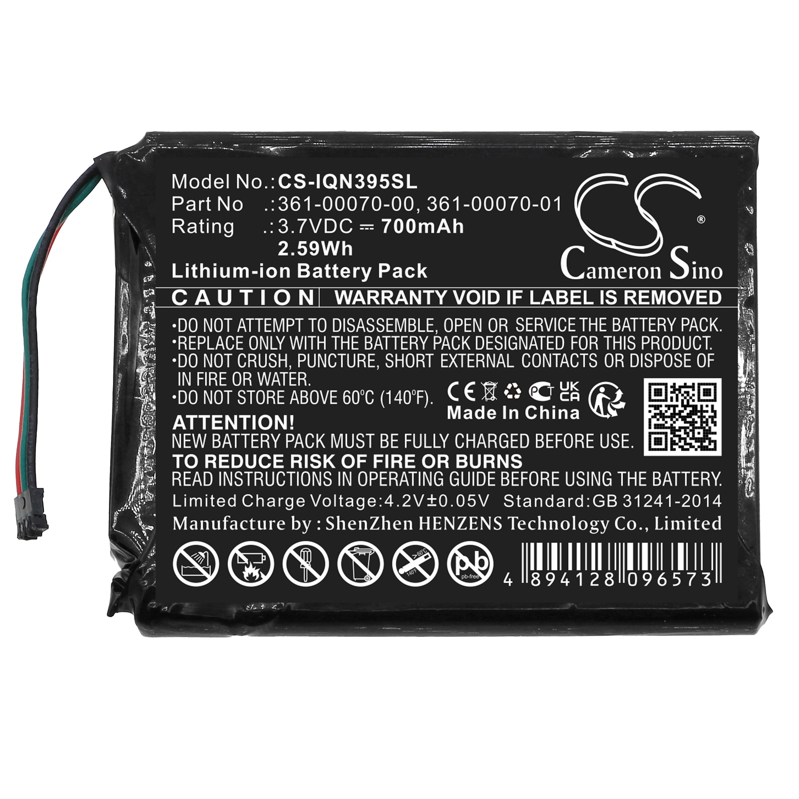 Batteri til Navigator, GPS for Garmin Nuvi 3597, 3597LMT, Nuvi 3597LMTHD og andre.