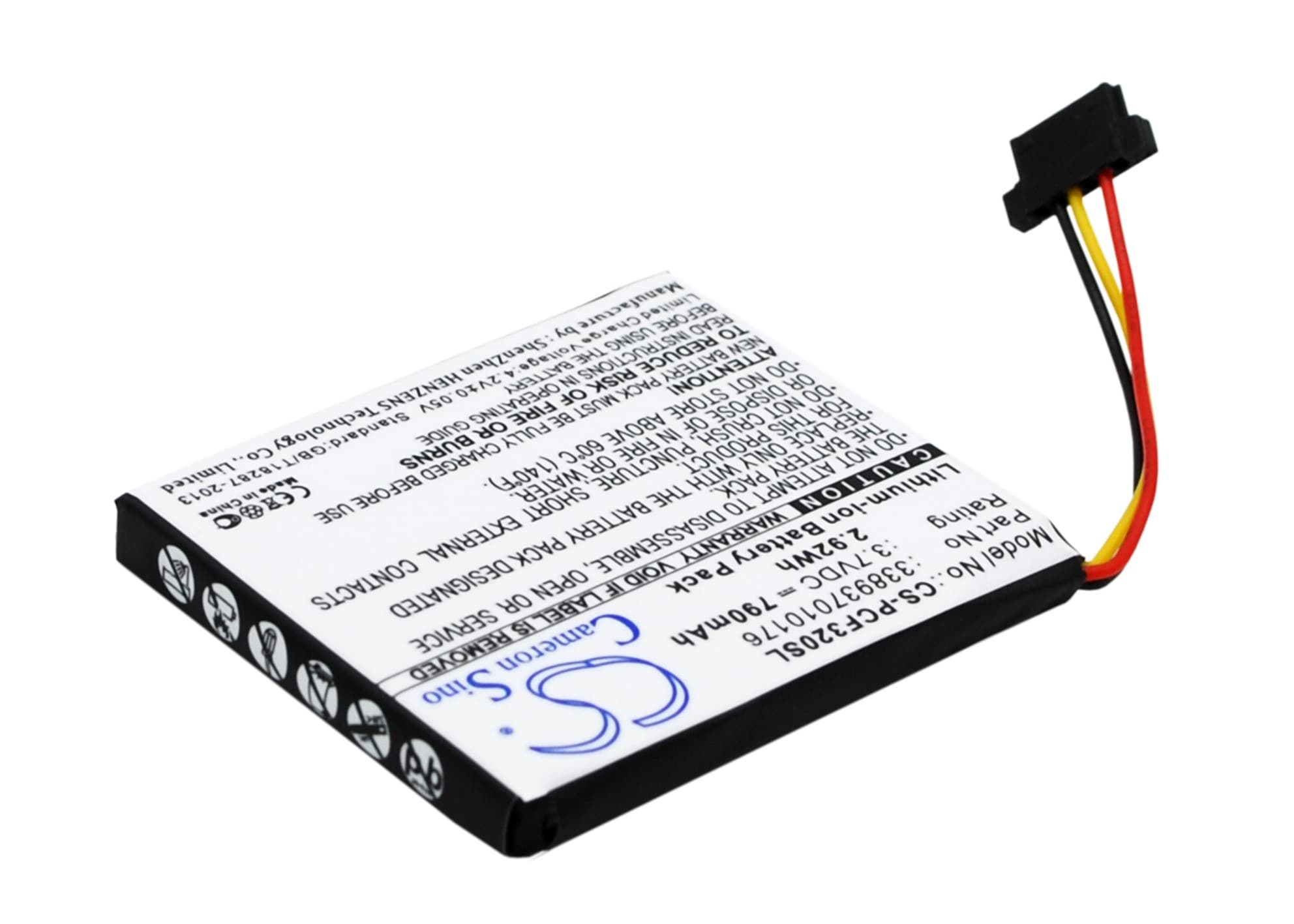 Batteri for navigator, GPS for Pioneer AVIC-F320BT, AVIC-F310BT, AVIC-F AVIC-U osv.