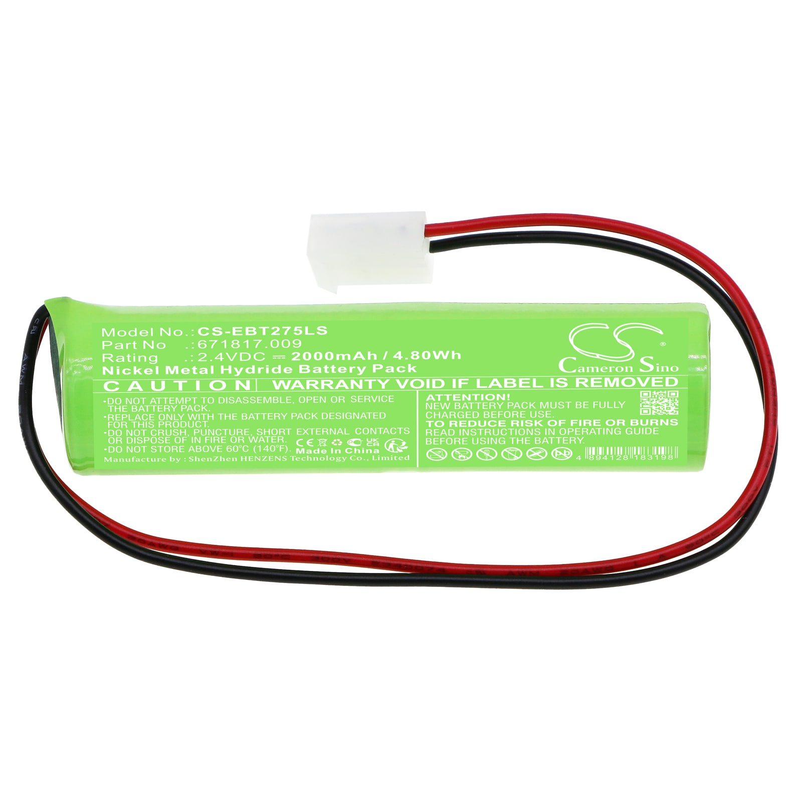 Batteri til nødlys for ELUBAT swiss 275 602, KRMT 23/43