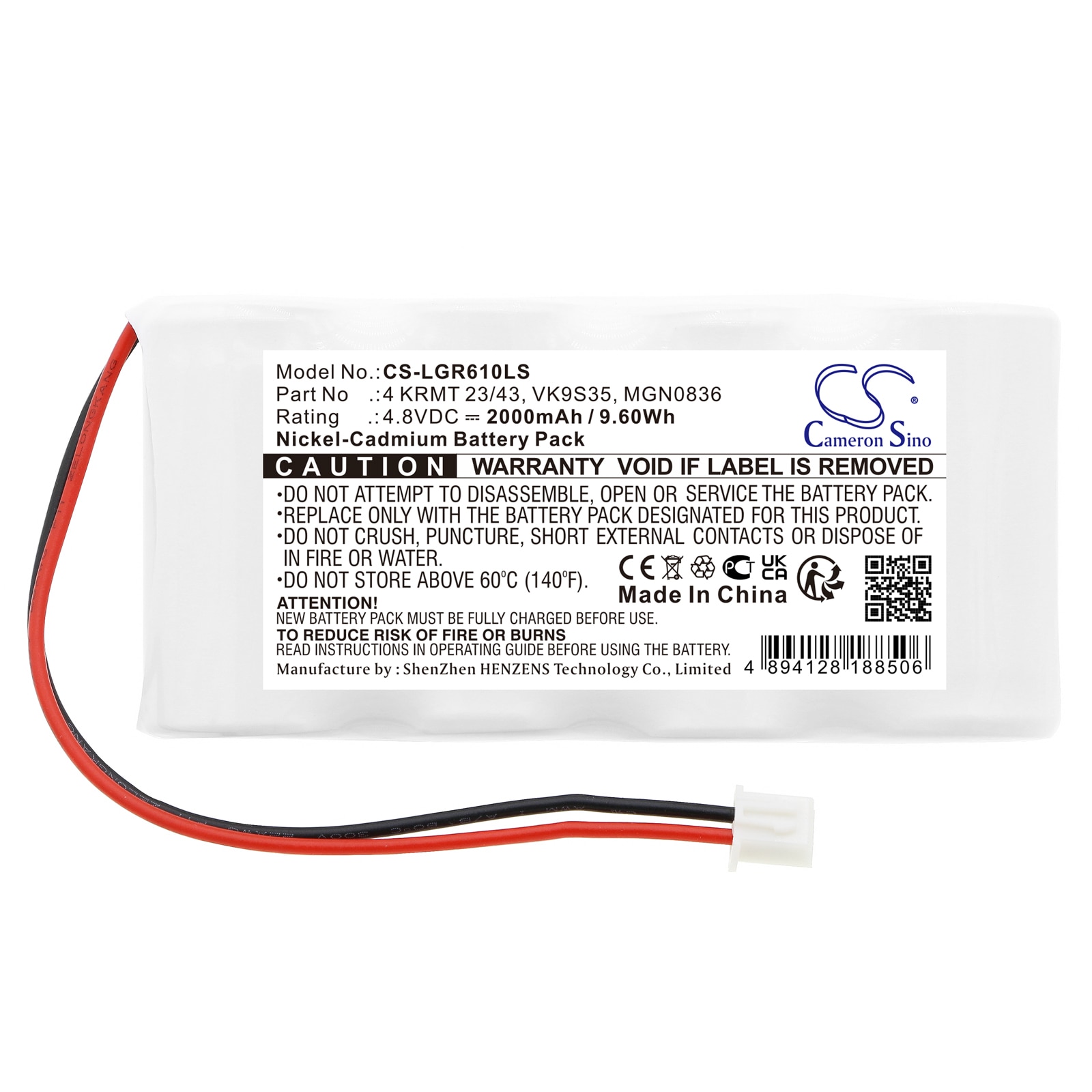 Batteri til nødlys for Legrand 61091, NGN0725, SEA39782