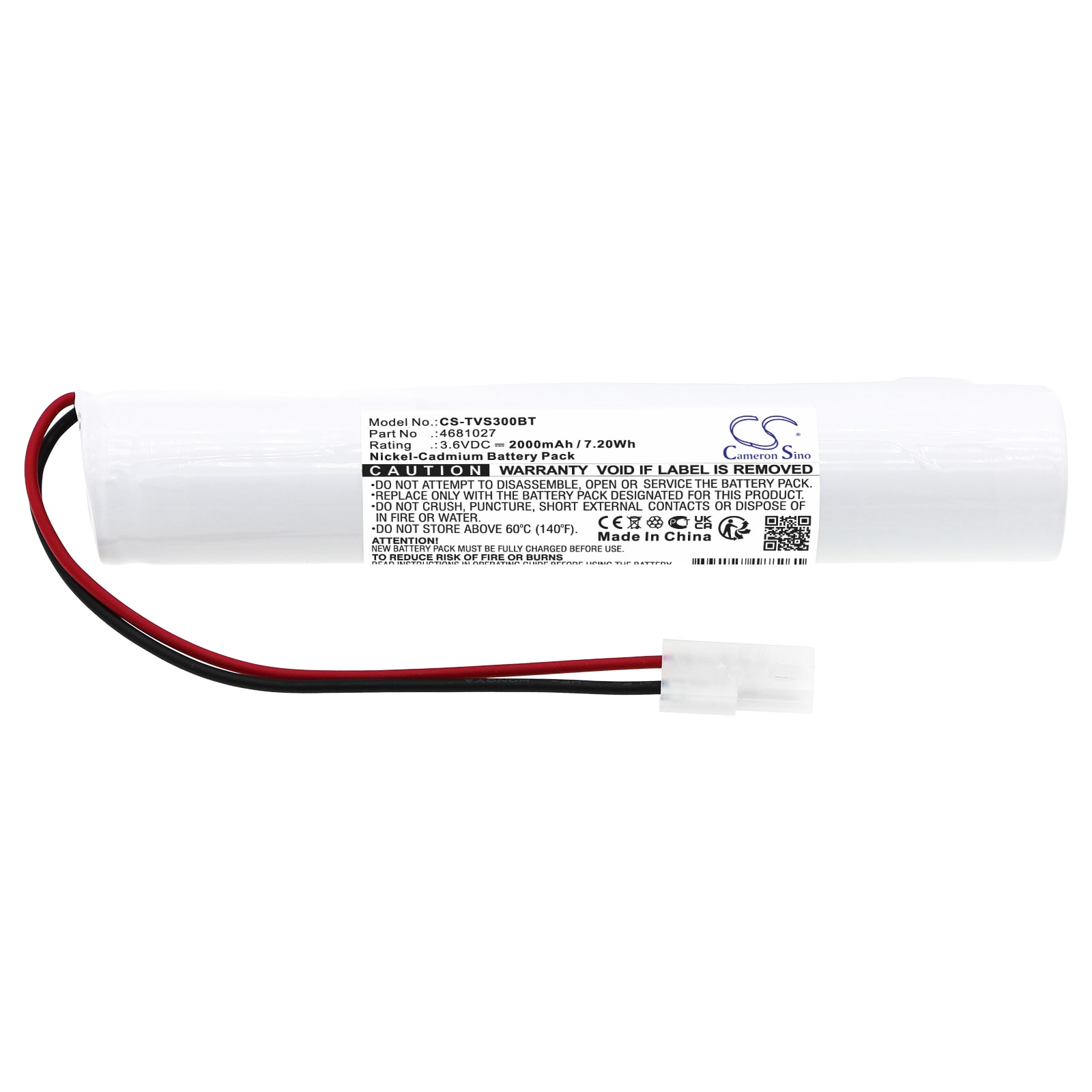 Nødbelysningsbatteri 2000 mAh 3,6 V / batteri til Thorn Voyager Solid E3 / E3 E3T / NLB 365