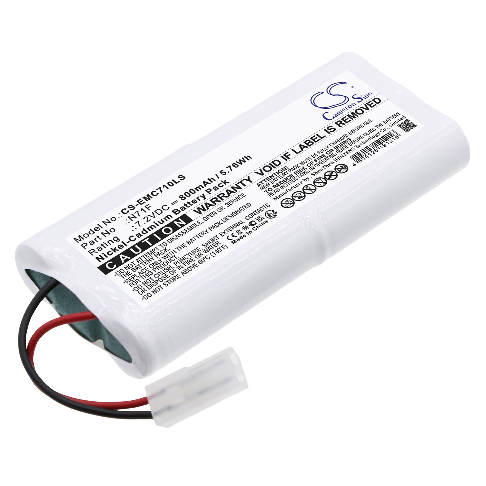 Batteri for nødbelysning til BIG BEAM ECHL1RWW, ECHL2RWW, ERXL1WGCS og andre.
